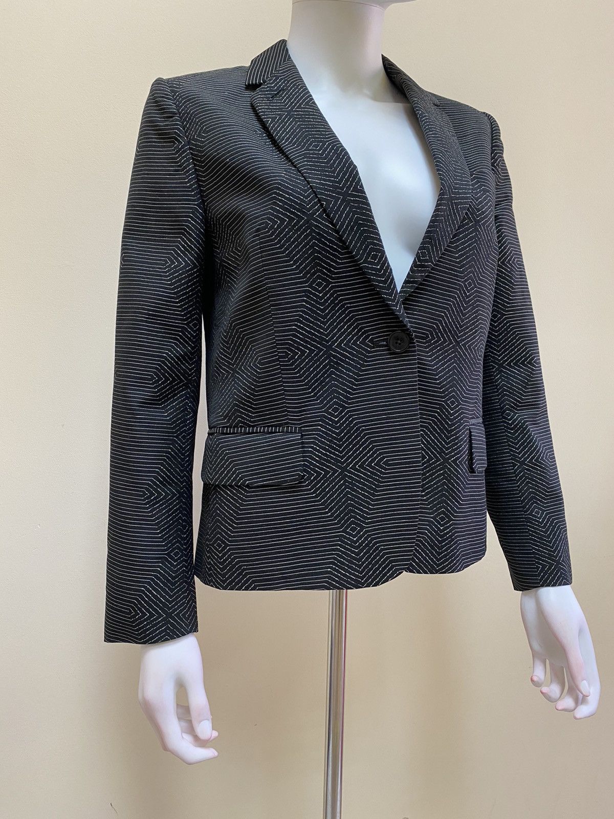 Dries Van Noten Dries Van Noten Black Geometric Print Blazer Size 36 Size XS / US 0-2 / IT 36-38 - 5 Thumbnail