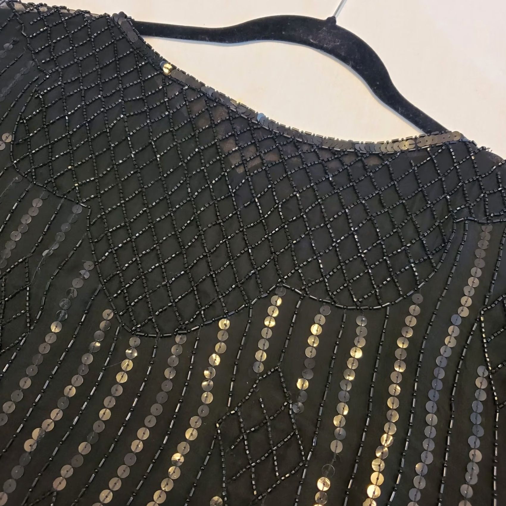Vintage VINTAGE Ann Katrine Silk Hand Beaded Evening Top Blouse Black M 80s Size M / US 6-8 / IT 42-44 - 7 Thumbnail