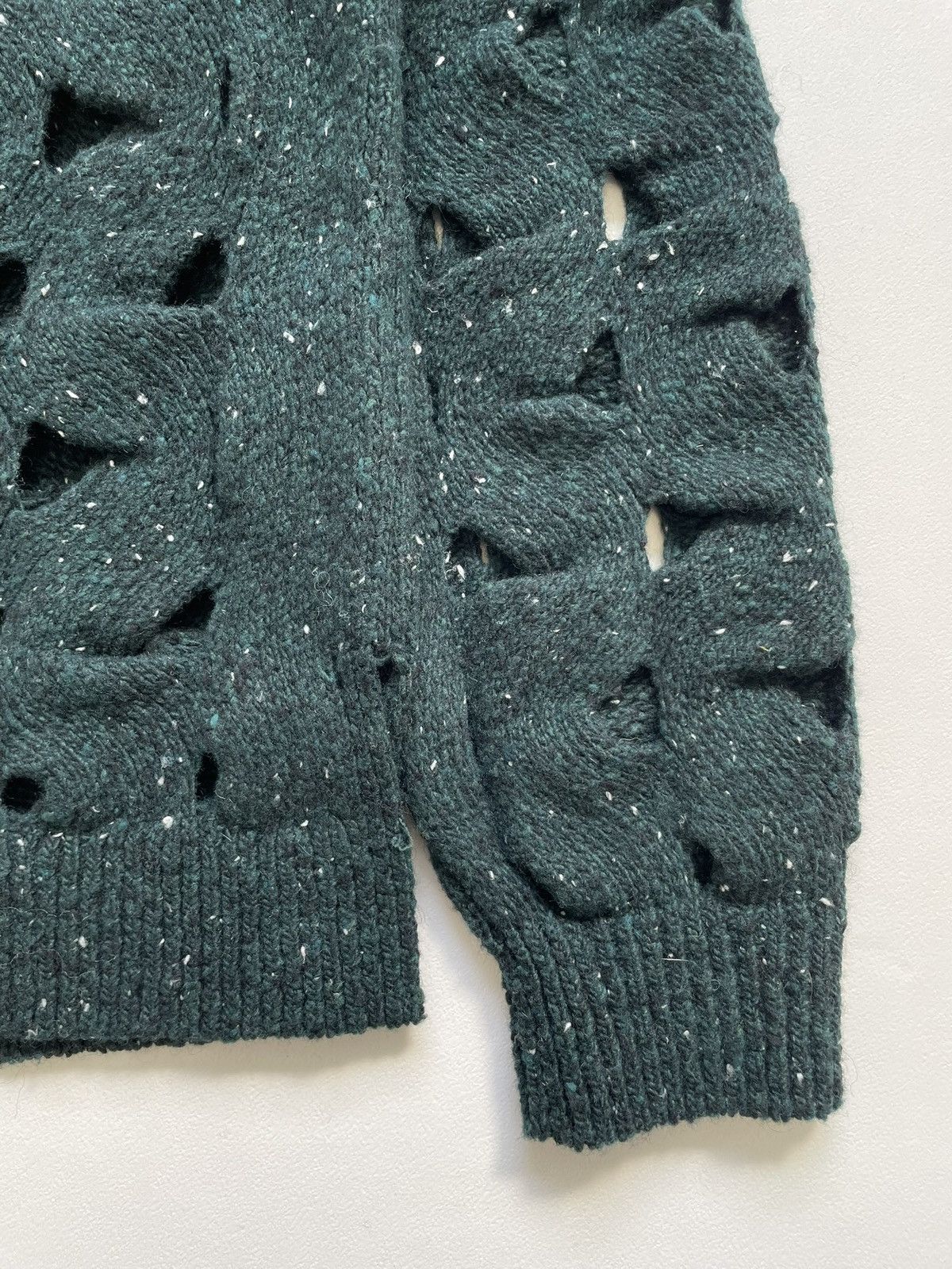 Issey Miyake Forest Green Cut Out Wool ‘Nest Knit’ Size US M / EU 48-50 / 2 - 12 Thumbnail