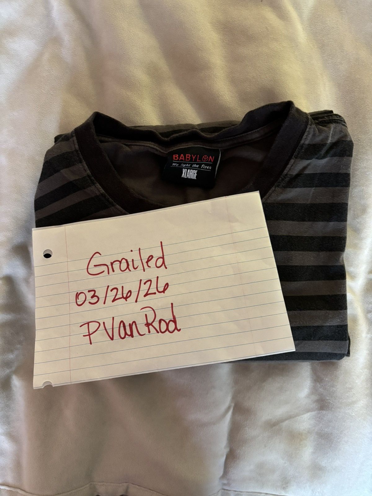 Babylon Babylon Gray/Black Striped Short-Sleeved T-Shirt Size US XL / EU 56 / 4 - 6 Thumbnail