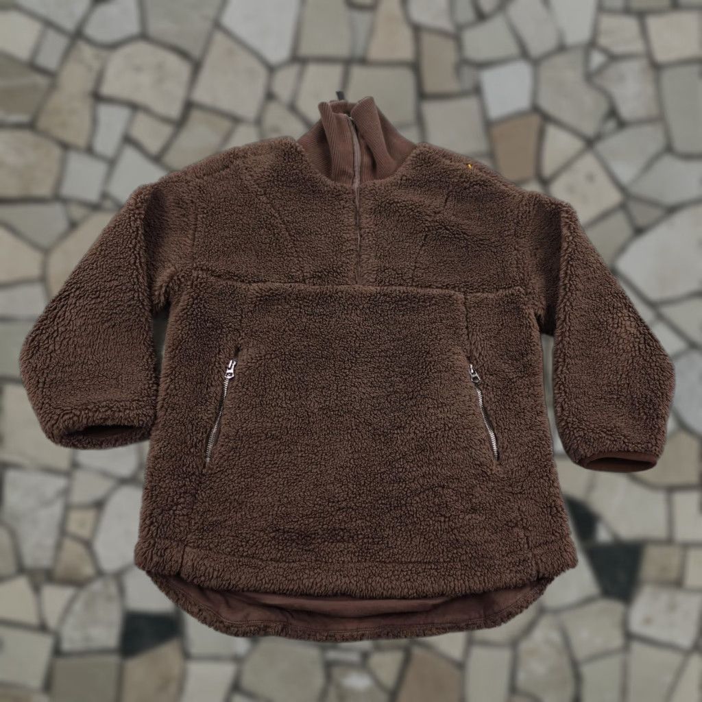 Varley Jacket Womens XS Brown Stratton Sherpa Fleece 1/4 Zip Pullover Cozy Coat