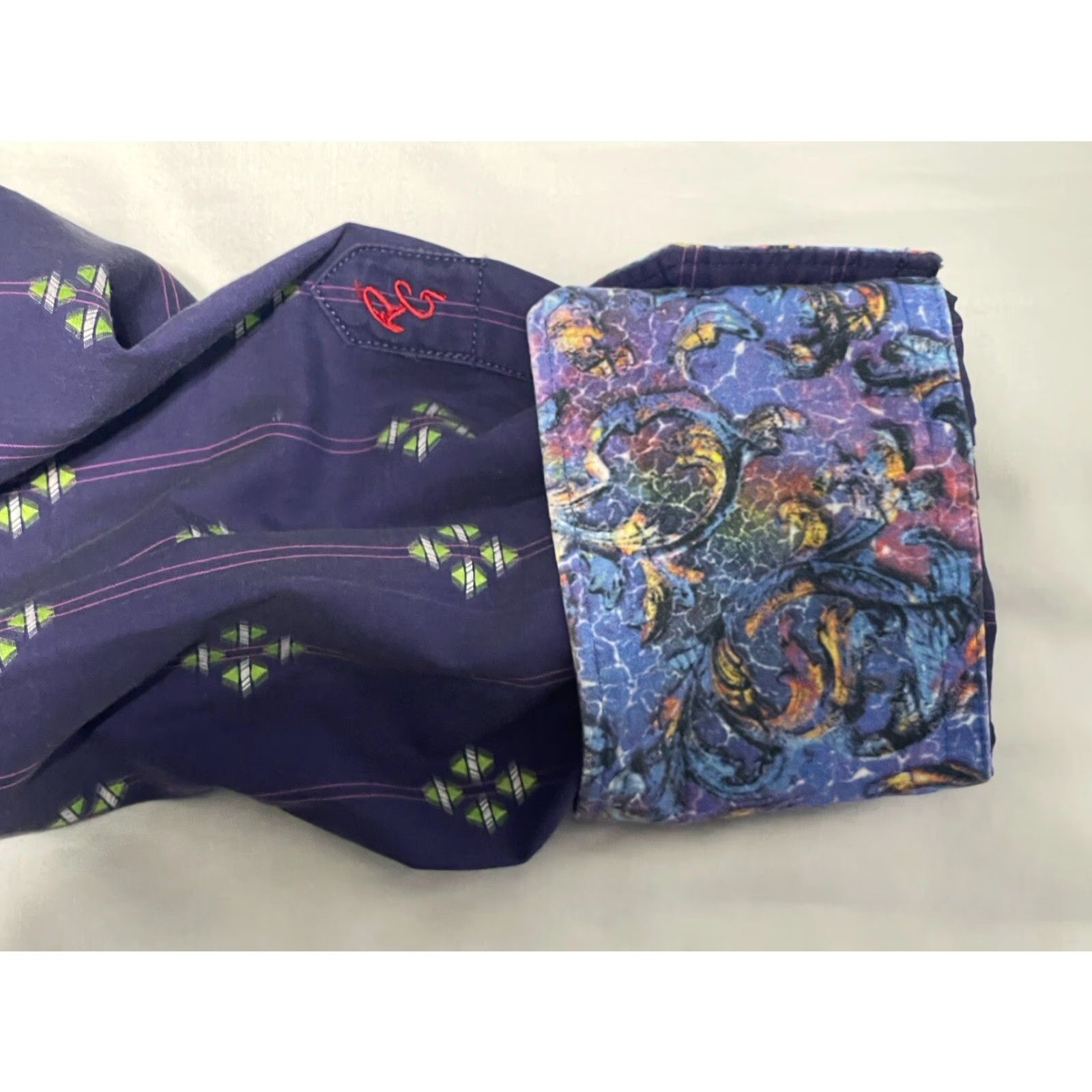 Robert Graham Robert Graham Shirt Mens M Purple Geometric Long Sleeve Button Up Shirt Size US M / EU 48-50 / 2 - 6 Thumbnail