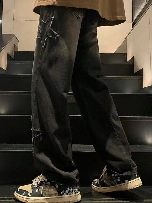 Japanese Brand Star Skate Baggy Denim Jeans Loose fit Size US 34 / EU 50 - 3 Thumbnail