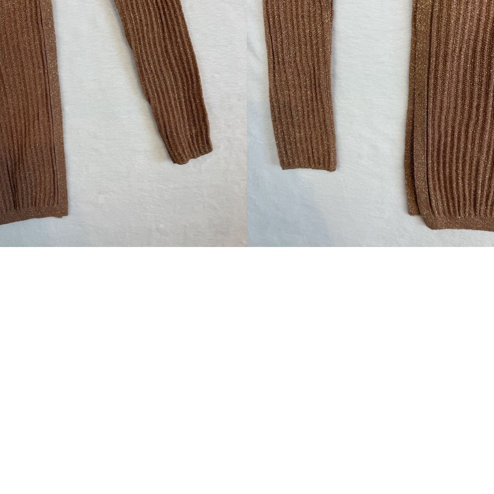 Asos ASOS Tunic Sweater Women’s 6 Brown Copper Sparkle Ribbed Pullover Acrylic W 317 Size M / US 6-8 / IT 42-44 - 9 Thumbnail