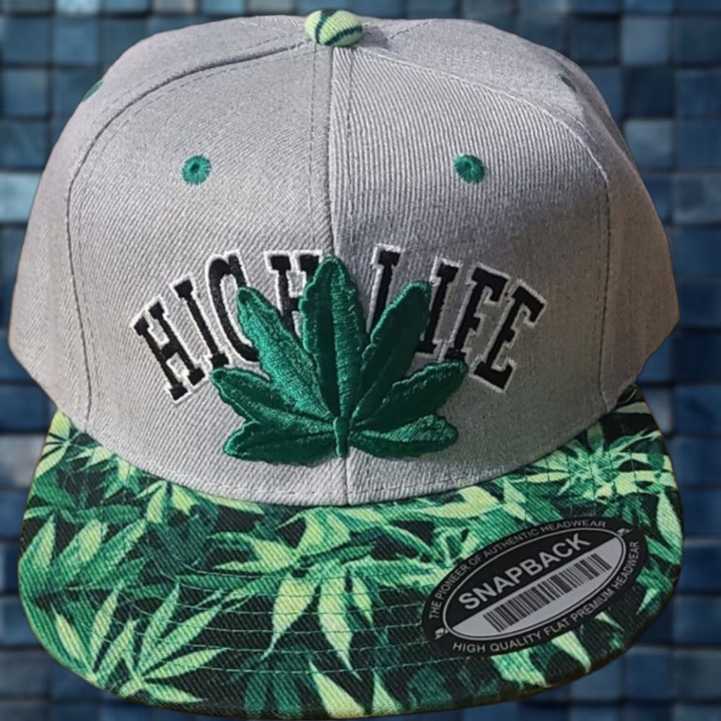 Vintage HIGH LIFE MARIJUANA LEAF LEAVES CANNABIS WEED SNAPBACK BASEBALL CAP GRAY Size ONE SIZE - 1 Thumbnail