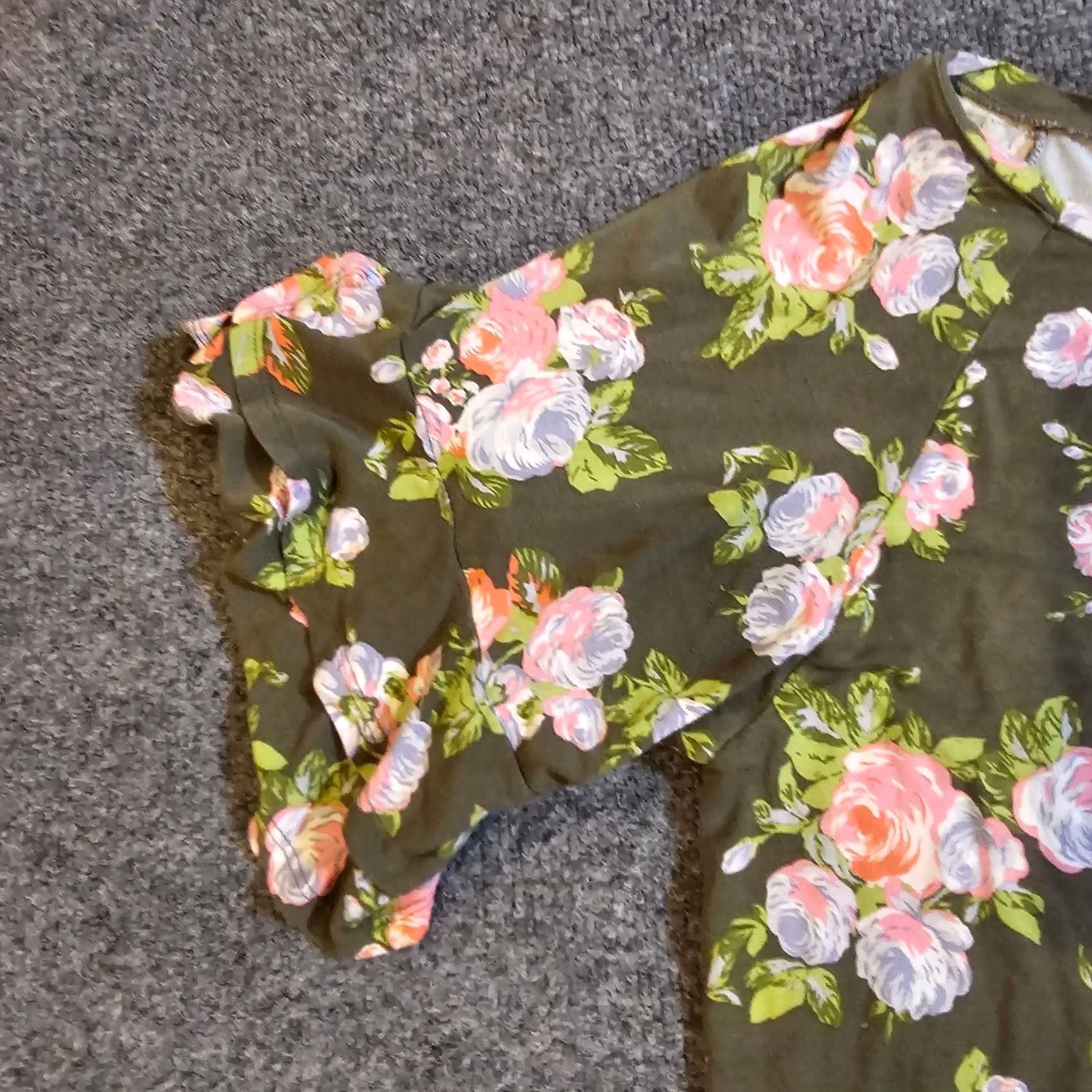 Vintage Matilda Jane Top Shirt Womens M Green Pink Button Short Sleeve Stretchy Blouse Casual Basic Pic Measurements Available Size M / US 6-8 / IT 42-44 - 4 Thumbnail