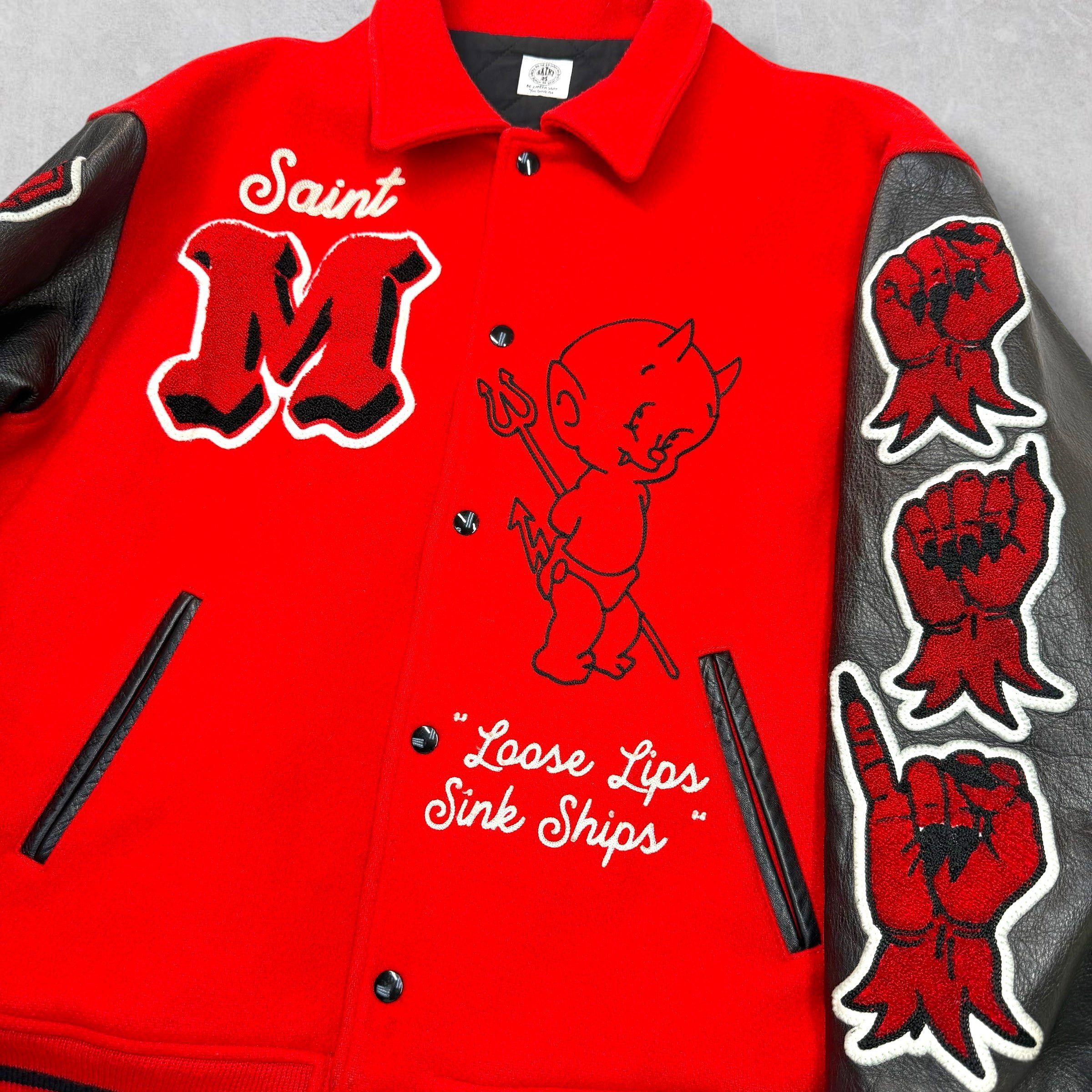 Saint Michael Saint Michael Devil Red Varsity Jacket XXL Size US XXL / EU 58 / 5 - 4 Thumbnail