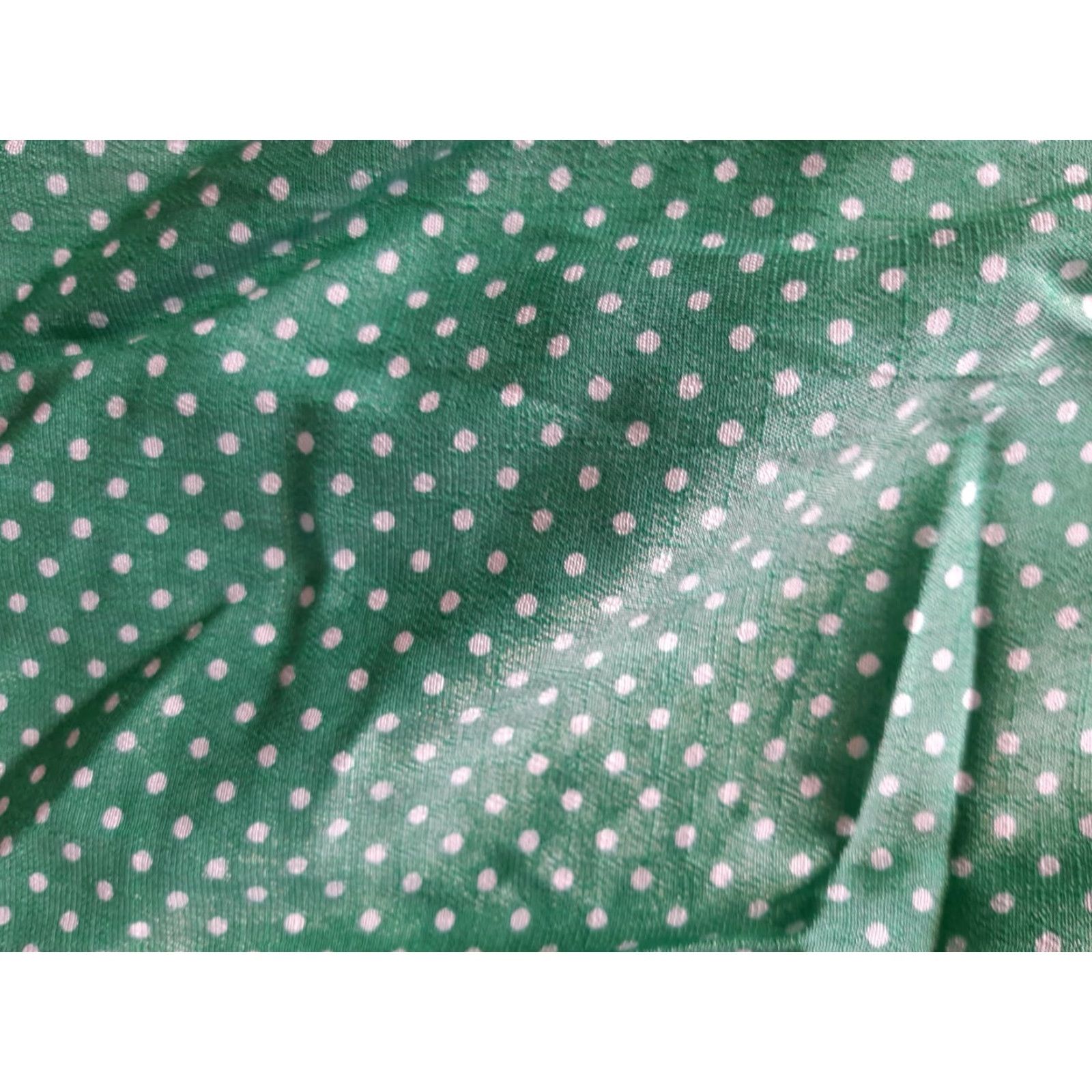 FRED Fred David Women Shirt Polka Dot Green White 3/4 Sleeve Stretch Collar L Large Casual Modern Vintage: No (adjusted title) Size L / US 10 / IT 46 - 4 Thumbnail