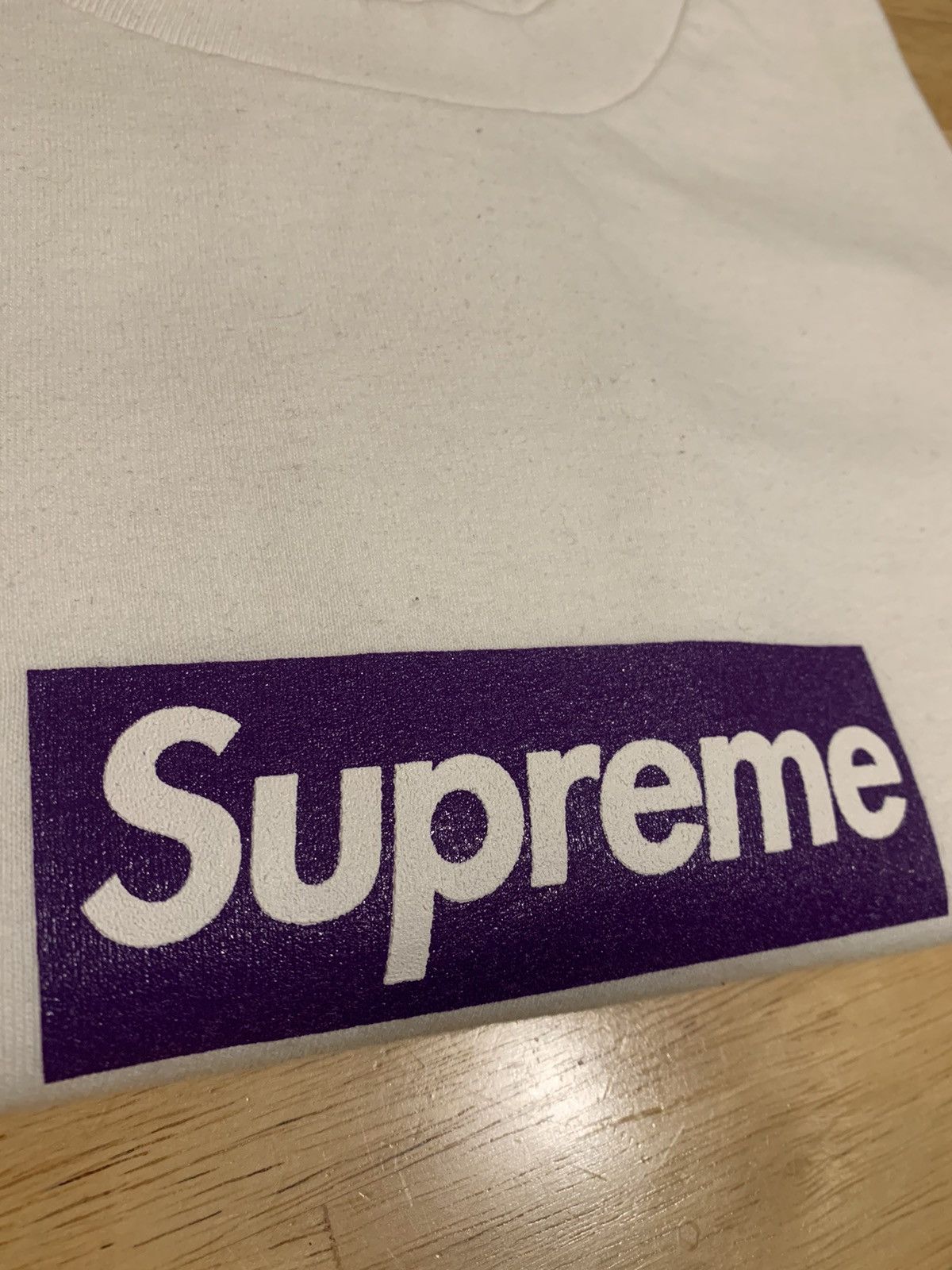 Supreme 2012 Unreleased Supreme Purple On White Box Logo Size US XL / EU 56 / 4 - 2 Thumbnail