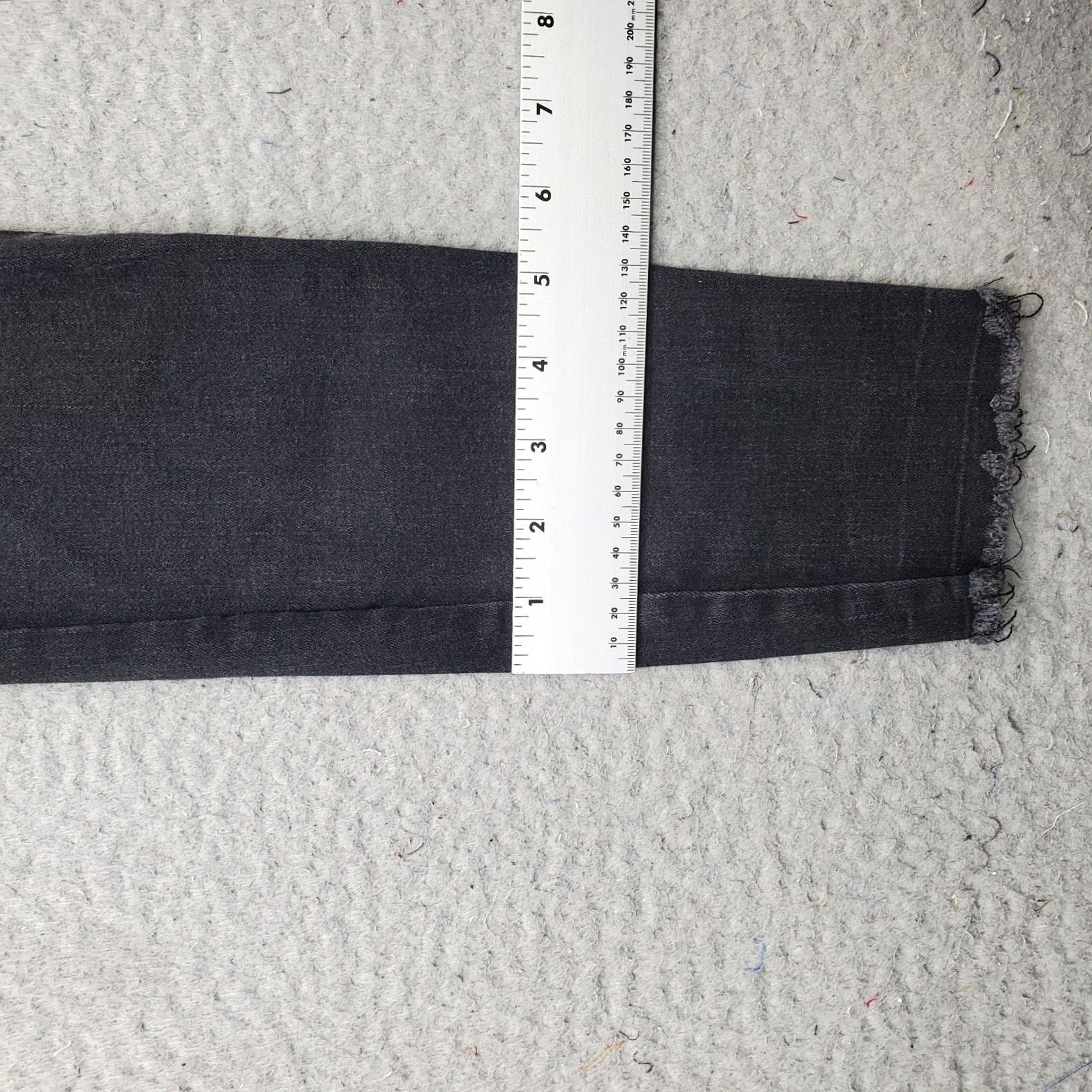 Vintage William Rast Womens 29 Black Denim Skinny Jeans High Rise Distressed Raw Hem Jeans Size 29" - 5 Thumbnail
