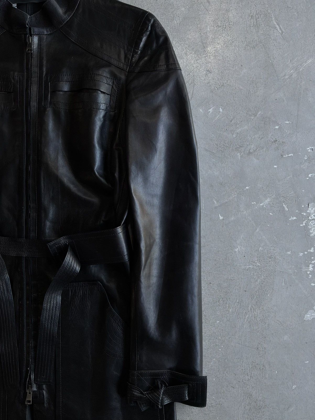 Gucci 90s Gucci - Tom Ford Era - Belted Leather Trench Jacket Size S / US 4 / IT 40 - 4 Thumbnail