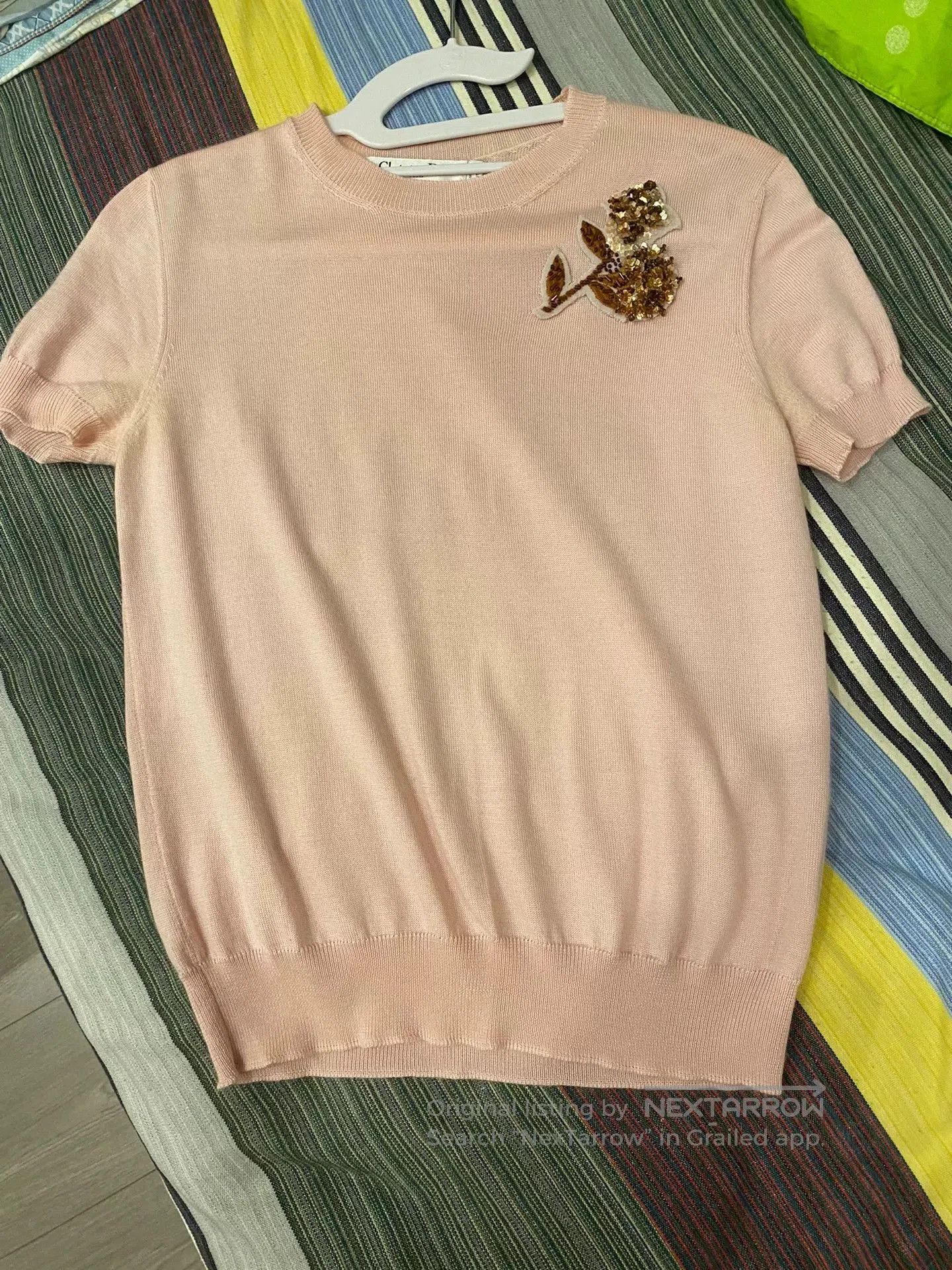 Dior pink dior knitted top with floral details. Size M / US 6-8 / IT 42-44 - 1 Thumbnail