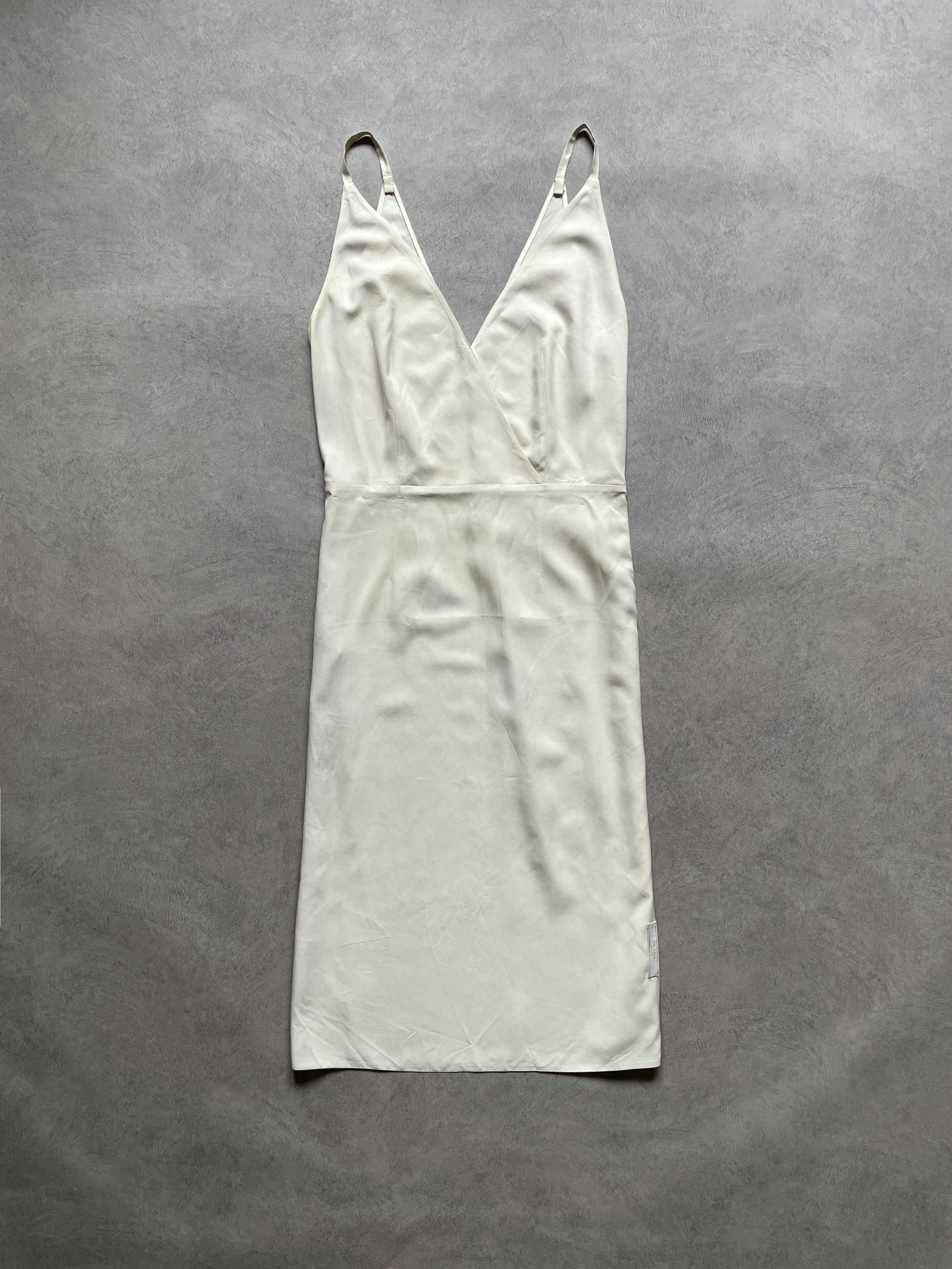 Prada Prada SS 2011 off white cream silk midi dress Size M / US 6-8 / IT 42-44 - 1 Thumbnail