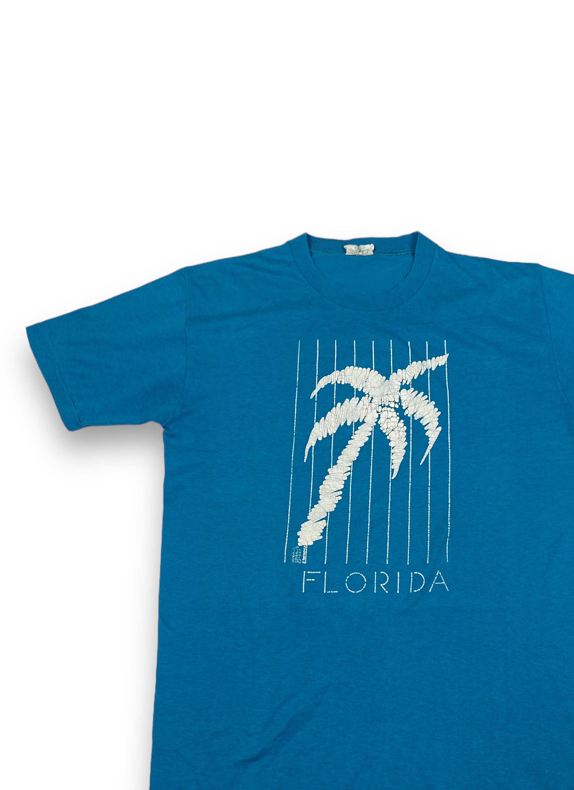 Vintage 80s Vintage SUNSHINE Made in USA Blue Single Stitch Tee M595 Size US M / EU 48-50 / 2 - 3 Thumbnail