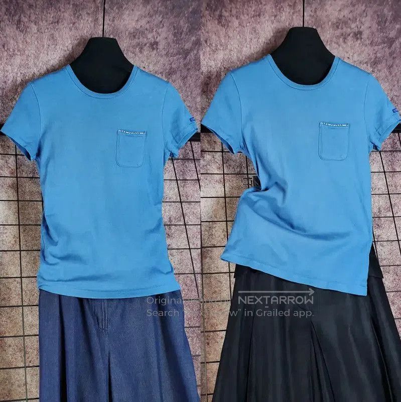 Burberry Burberry Blue Cotton Logo Short-Sleeve T-Shirt. Size M / US 6-8 / IT 42-44 - 1 Thumbnail