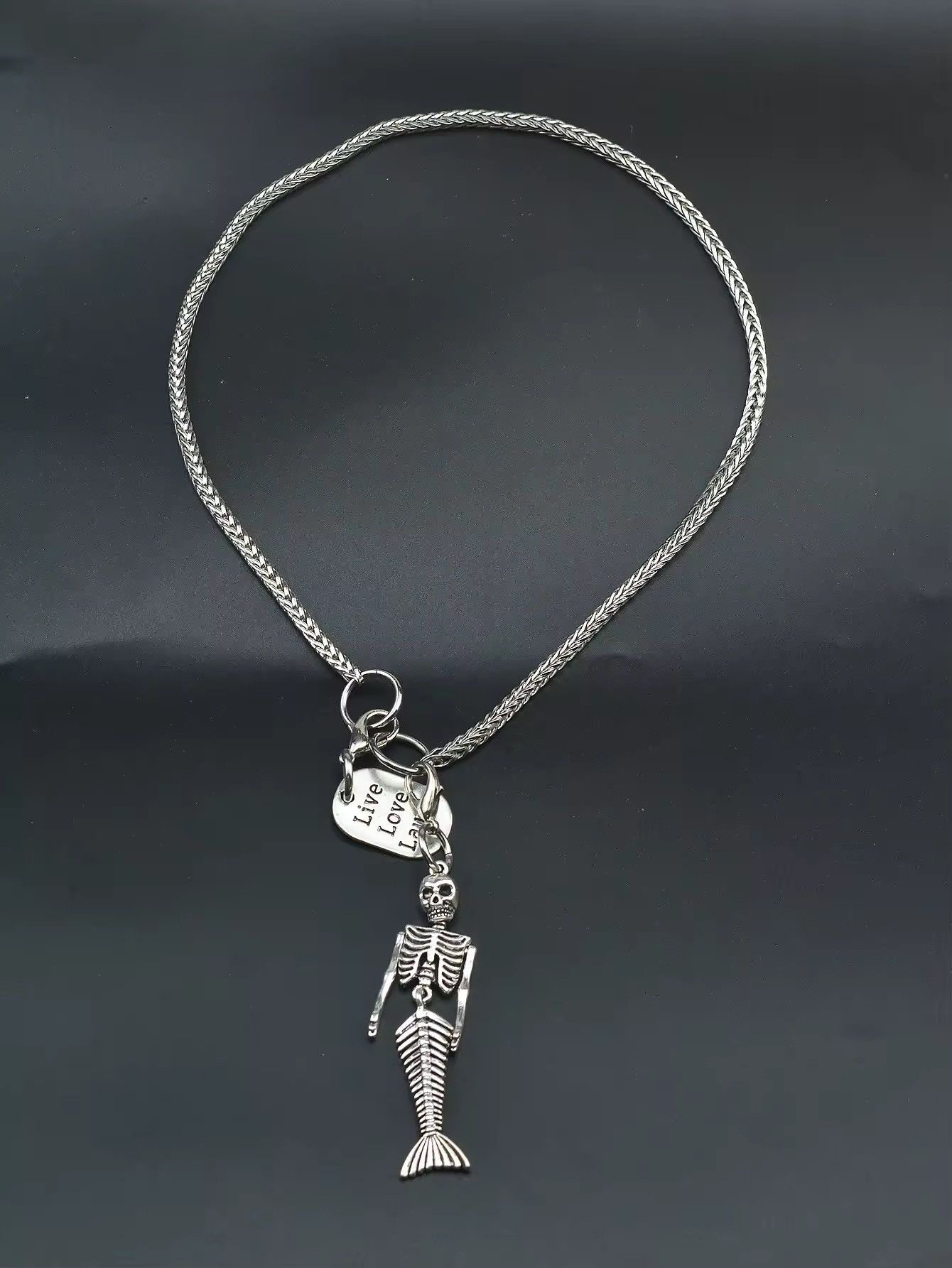 Jewelry skeleton skull mermaid pendant necklace Size ONE SIZE - 1 Thumbnail