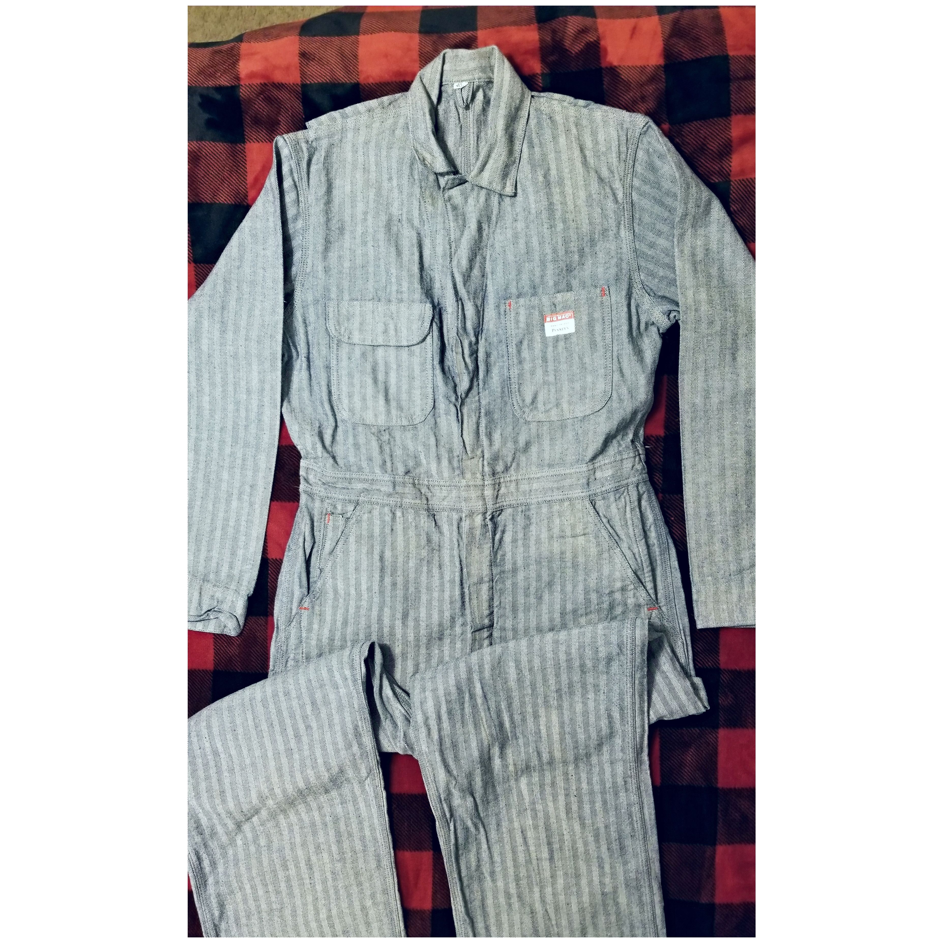 RRL Ralph Lauren ☆RARE☆VTG 1950S BIG MAC HERRINGBONE SELVEDGE DENIM COVERALLS Size US 36 / EU 52 - 4 Thumbnail