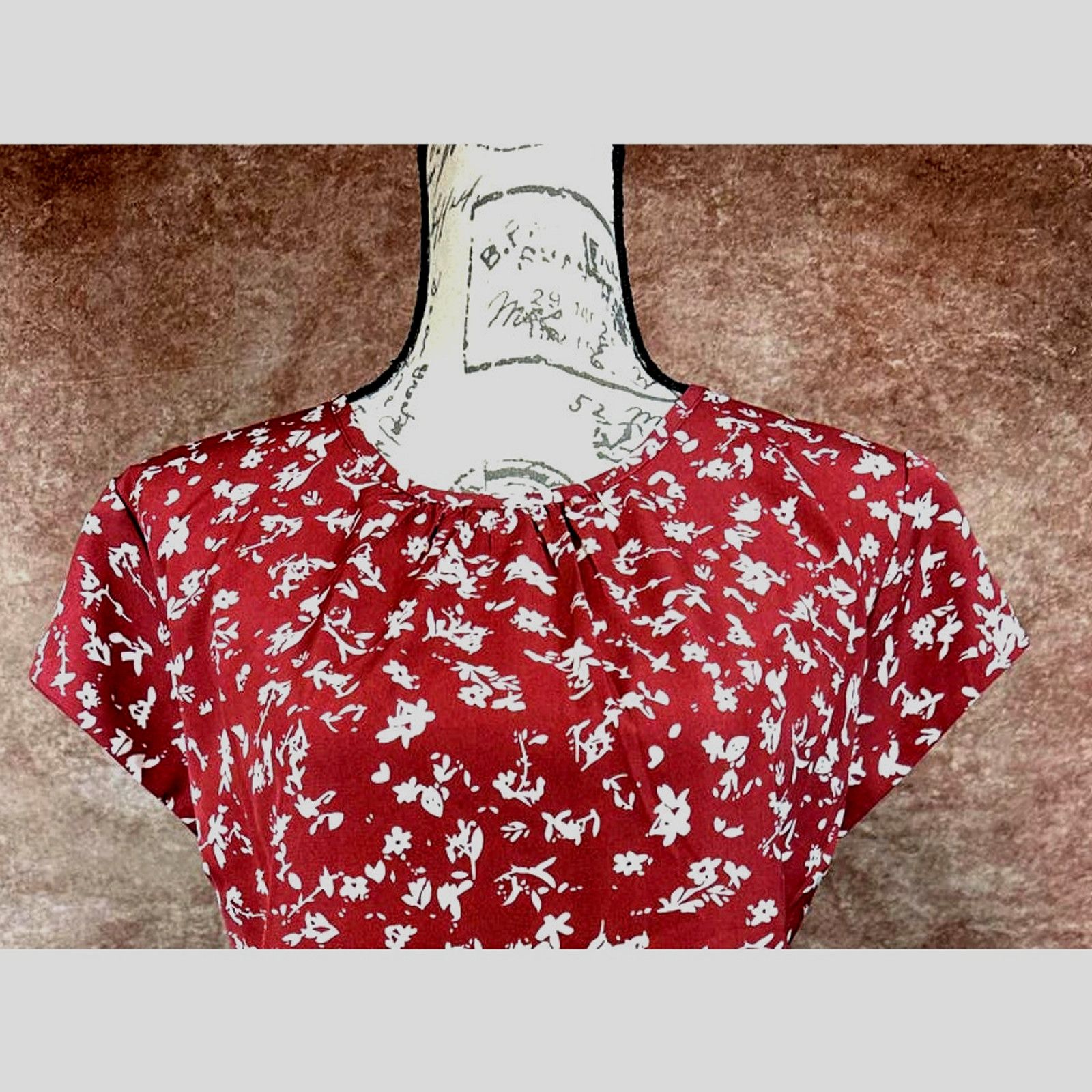 Other Monday Fun Kaden Pleated Cap Sleeve Blouse Rust/Cream M Size M / US 6-8 / IT 42-44 - 5 Thumbnail