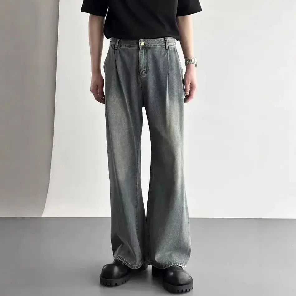 Japanese Brand Retro loose straight leg wide leg jeans Size US 32 / EU 48 - 4 Thumbnail