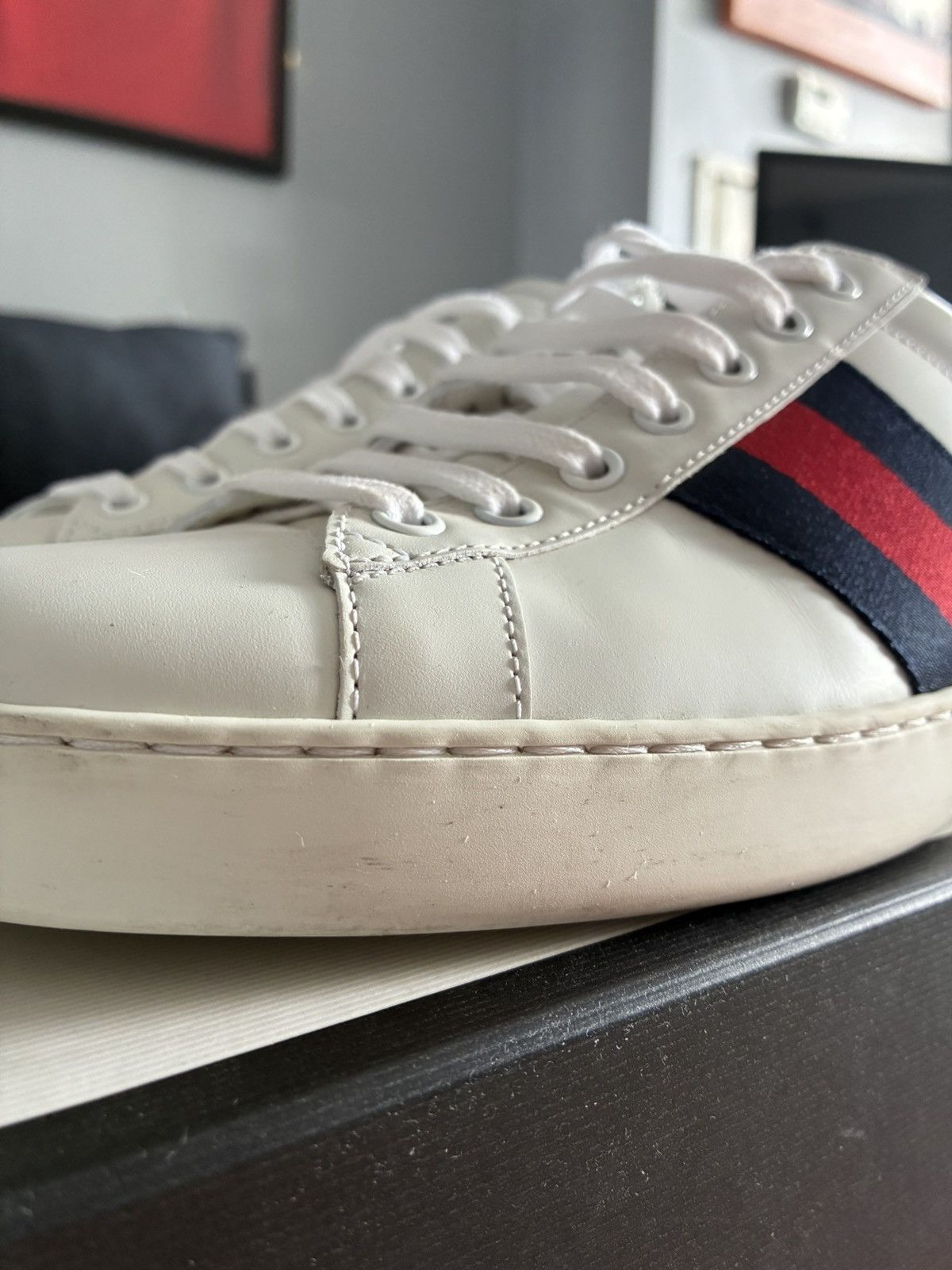 Gucci Gucci Ace Classic Leather Sneaker Size US 10 / EU 43 - 8 Thumbnail
