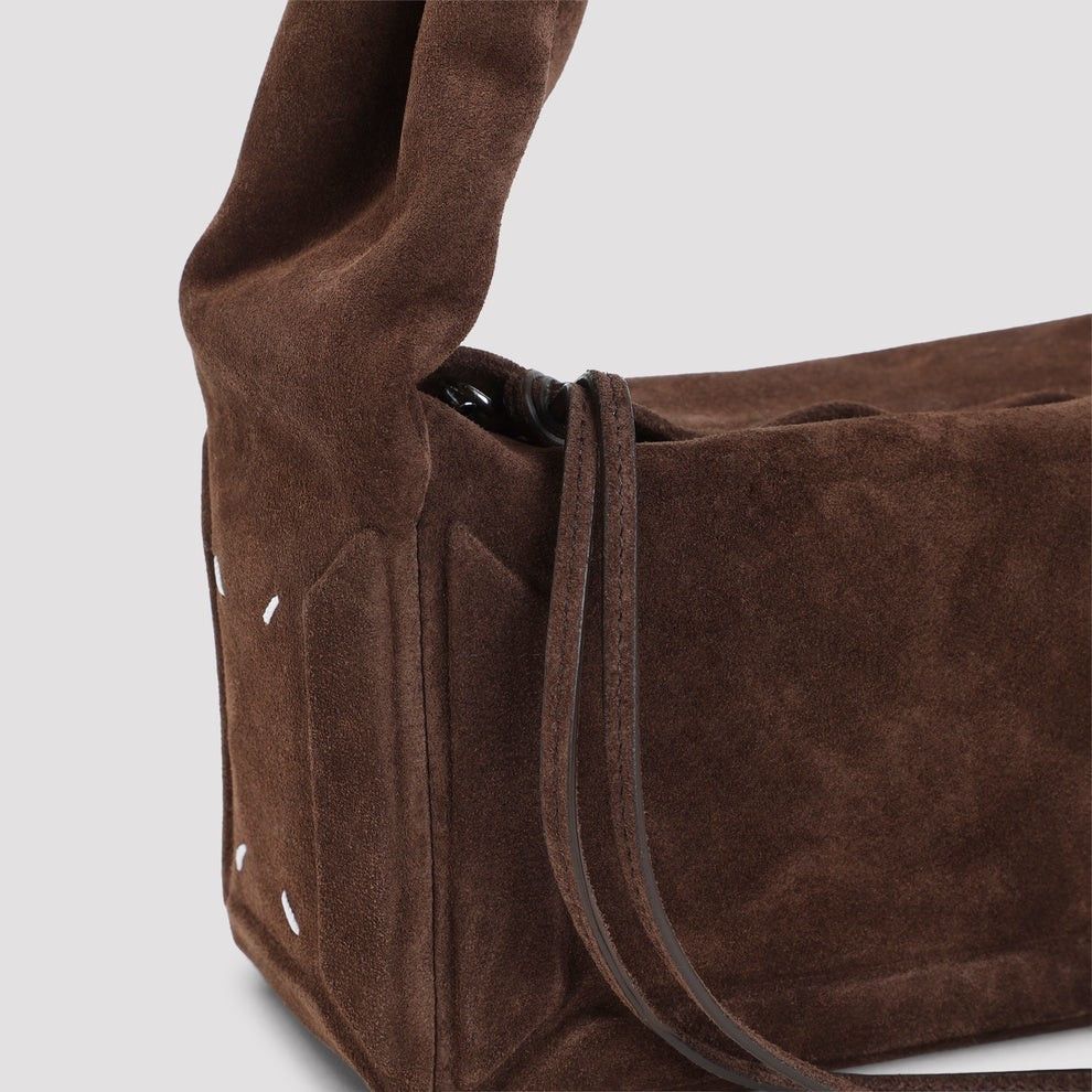Maison Margiela MAISON MARGIELA East West Small Box Dark Brown Suede Top Han Size ONE SIZE - 3 Thumbnail