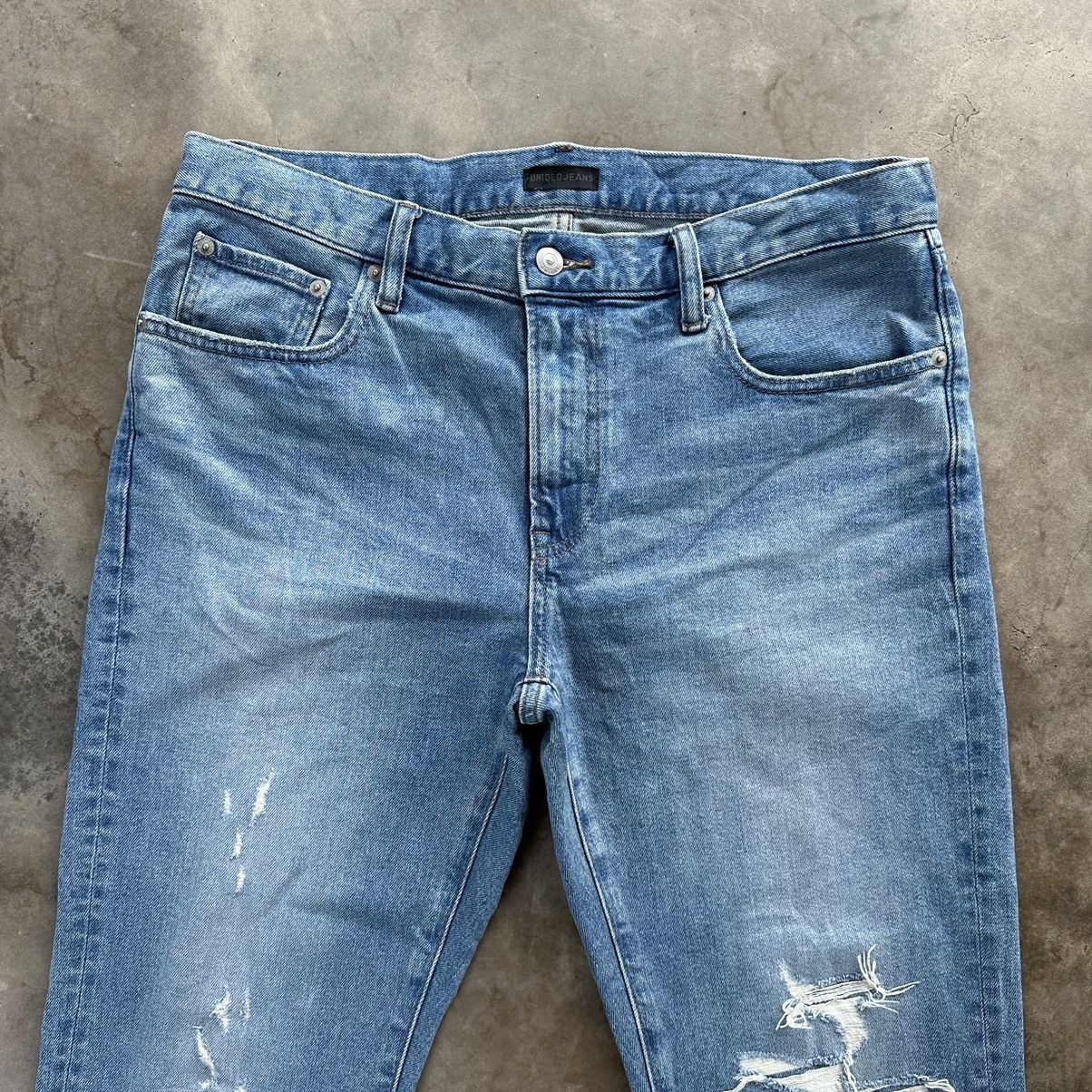 Japanese Brand Vintage Japanese Distressed Faded Denim Jean Pant W34 Size US 34 / EU 50 - 3 Thumbnail