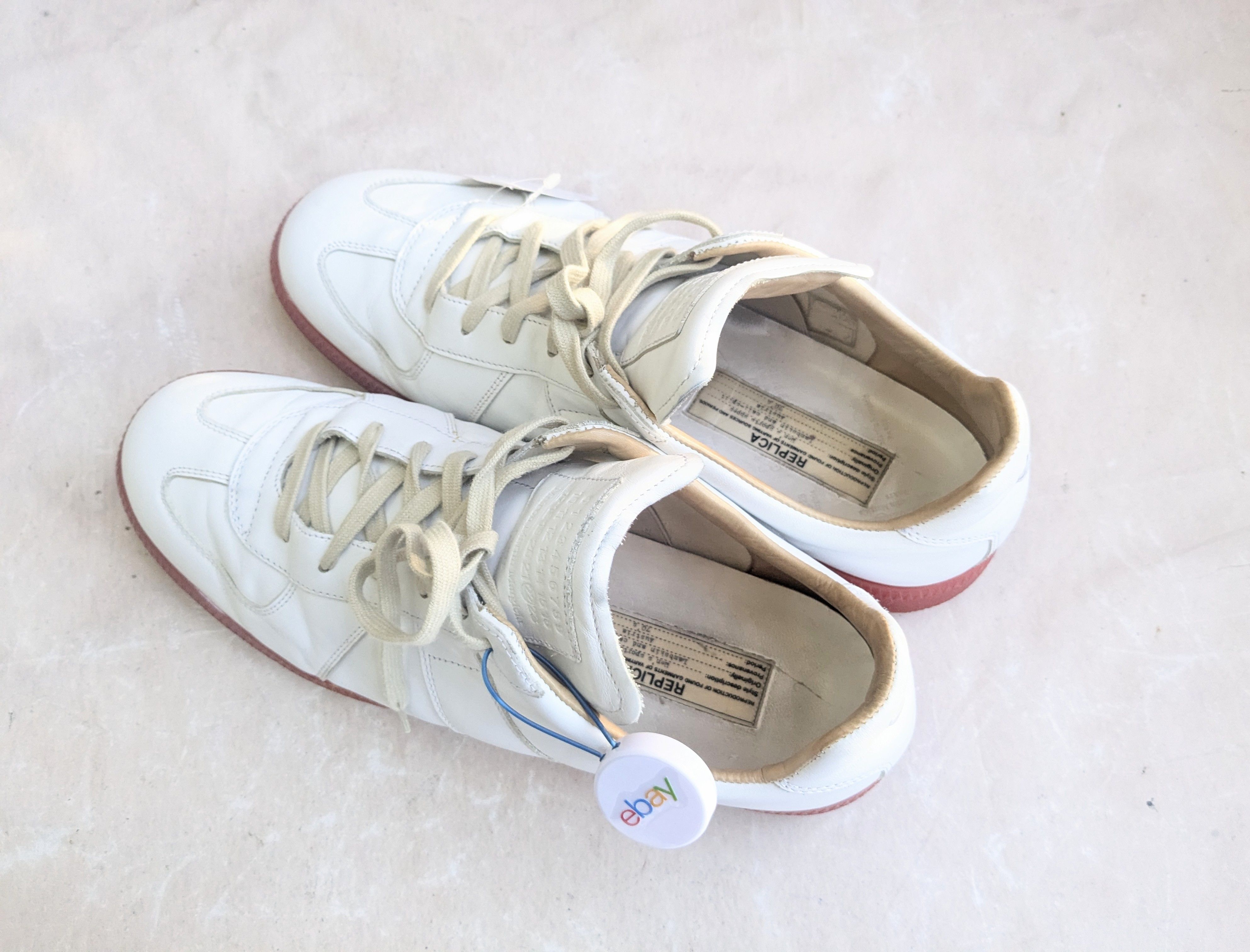 Maison Margiela Maison Margiela Replica GAT White Red 11 44 Leather Size US 11 / EU 44 - 14 Thumbnail