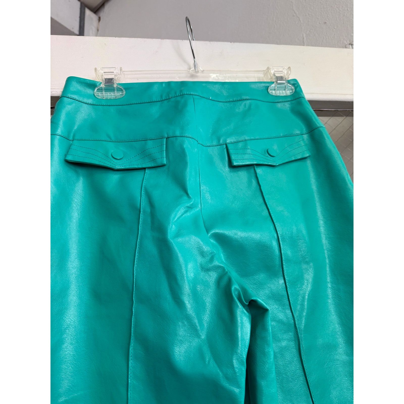Aritzia Hosbjerg Emilie Ada Turquoise Vegan Leather Pants Sz S GS Size 27" / US 4 / IT 40 - 7 Thumbnail