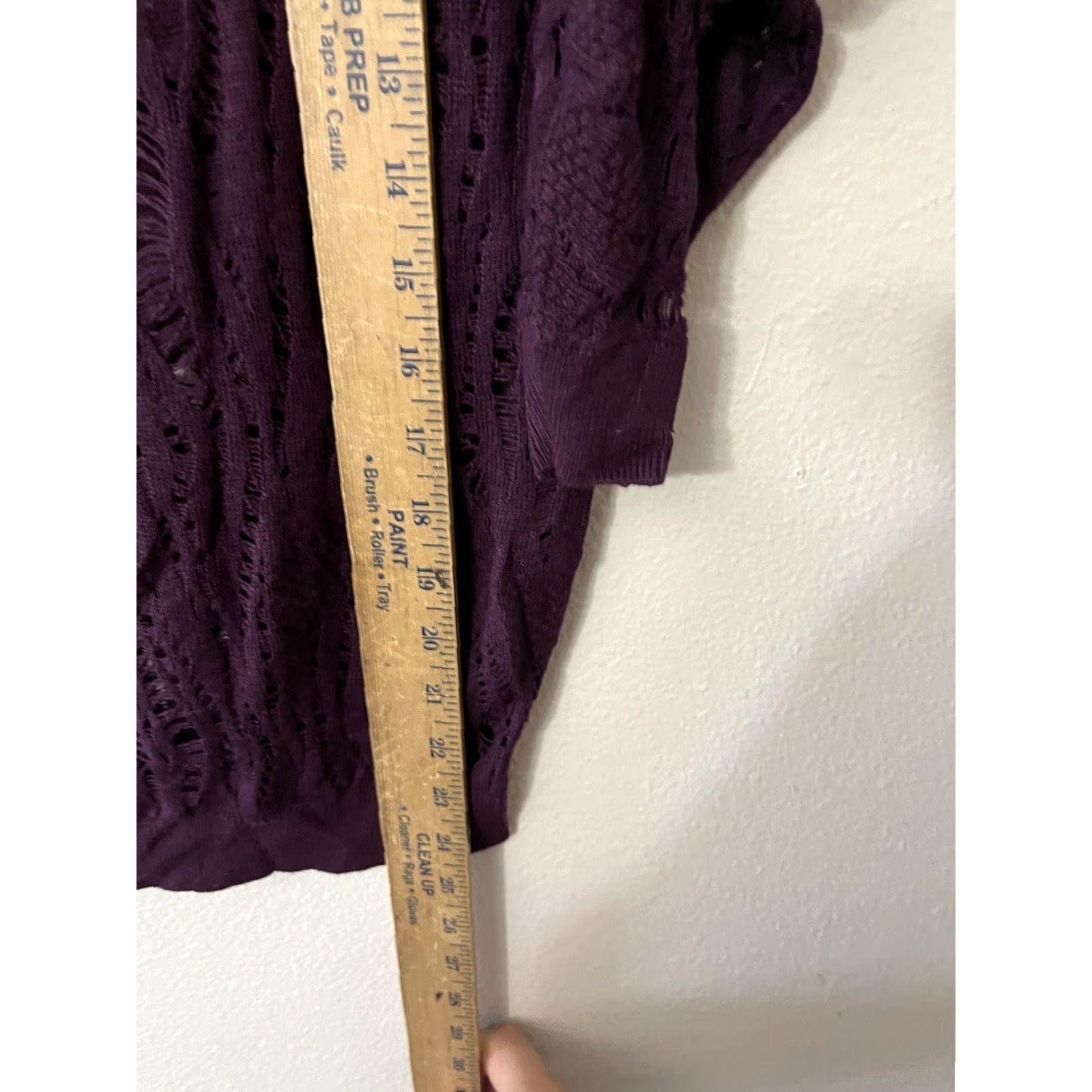 Express VINTAGE Express Women's Sweater Tunic Crocheted Short Sleeve Lightweight Fall Spring Summer Winter Relaxed Size S Purple Clothing Size S / US 4 / IT 40 - 4 Thumbnail