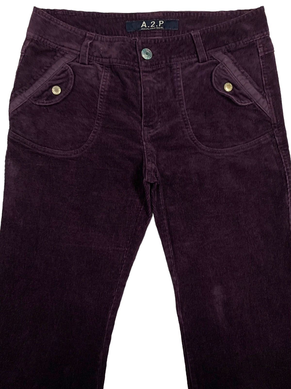 Hysteric Glamour Vintage Japanese A.2.P Velvet Low Rise Corduroy Flare Pants Size US 30 / EU 46 - 3 Thumbnail