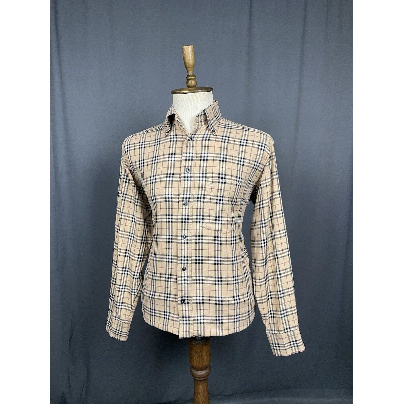 Burberry Burberry Nova Check VTG Men's Beige Checked Longsleeve Shirt Size US M / EU 48-50 / 2 - 4 Thumbnail