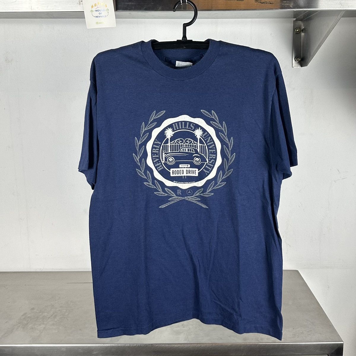 Hanes × Mercedes-Benz × Vintage Vintage 80s Rolls Royce Mercedes Benz Rodeo Drive T-shirt Size US L / EU 52-54 / 3 - 1 Thumbnail