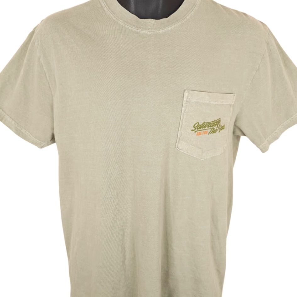 Comfort Colors Saturdays Are For Dads T Shirt Mens Size Medium Green Pocket Tee Size US M / EU 48-50 / 2 - 2 Thumbnail