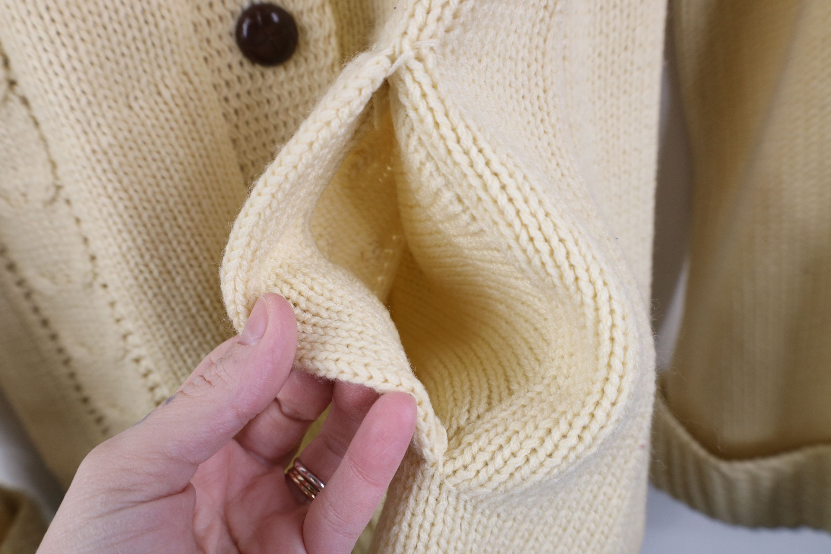 Vintage Deadstock Vintage 60s 70s Fisherman Knit Cardigan Sweater Size M / US 6-8 / IT 42-44 - 10 Thumbnail