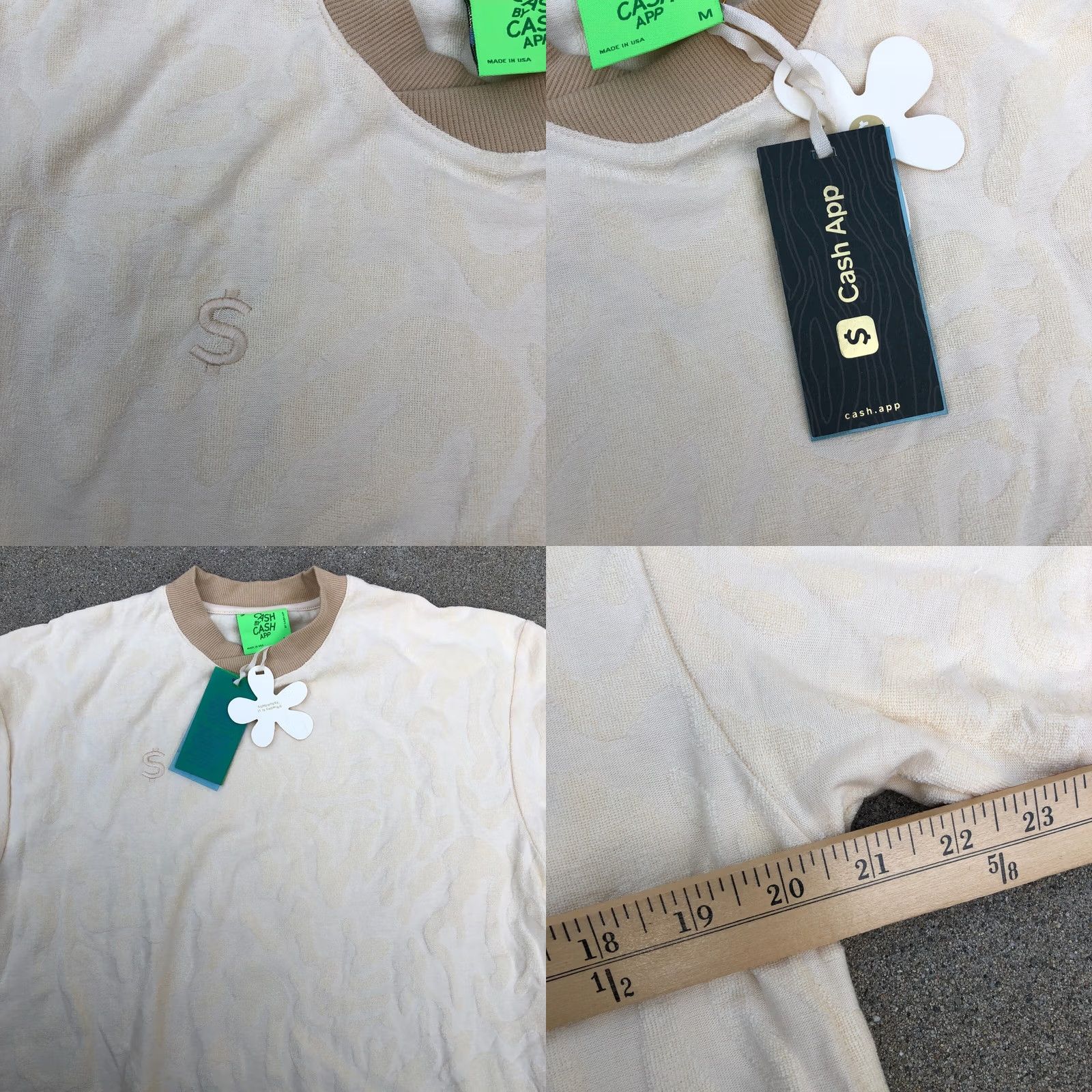 CLOT CASH BY CASH APP Fuzzy Terry Cloth Shirt MED Men's Short Sleeve Beige NWT Top Shirt Size US M / EU 48-50 / 2 - 8 Thumbnail