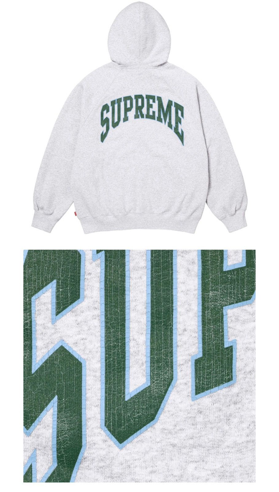 Supreme Cracked Raglan Zip Up Hooded Sweatshirt Size US XL / EU 56 / 4 - 2 Thumbnail