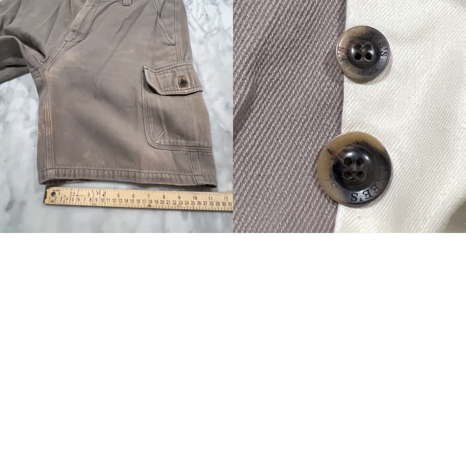 Vintage Schnee’s Cargo Shorts Men’s 36 Reinforced Cotton Leather Trim Style SN108063 Brown Canvas Cargo Pocket Flat Front 8 in Inseam Men Regular Cotton Size US 36 / EU 52 - 9 Thumbnail