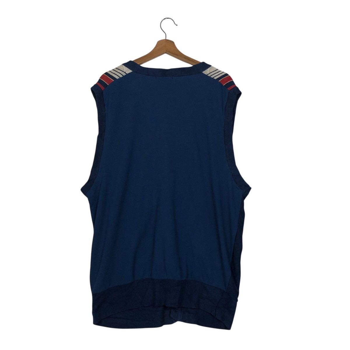 Japanese Brand Vintage Knit Sweater Tank Top Stripe Lindbergh Issey Miyake Size US L / EU 52-54 / 3 - 10 Thumbnail