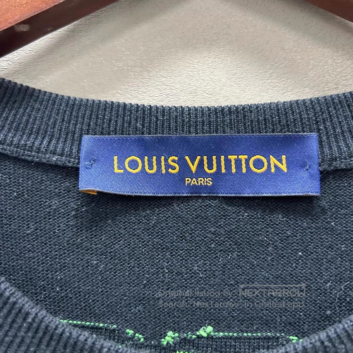 Louis Vuitton Black Short Sleeve Graphic Tee with Neon Green Print. Size US M / EU 48-50 / 2 - 3 Thumbnail