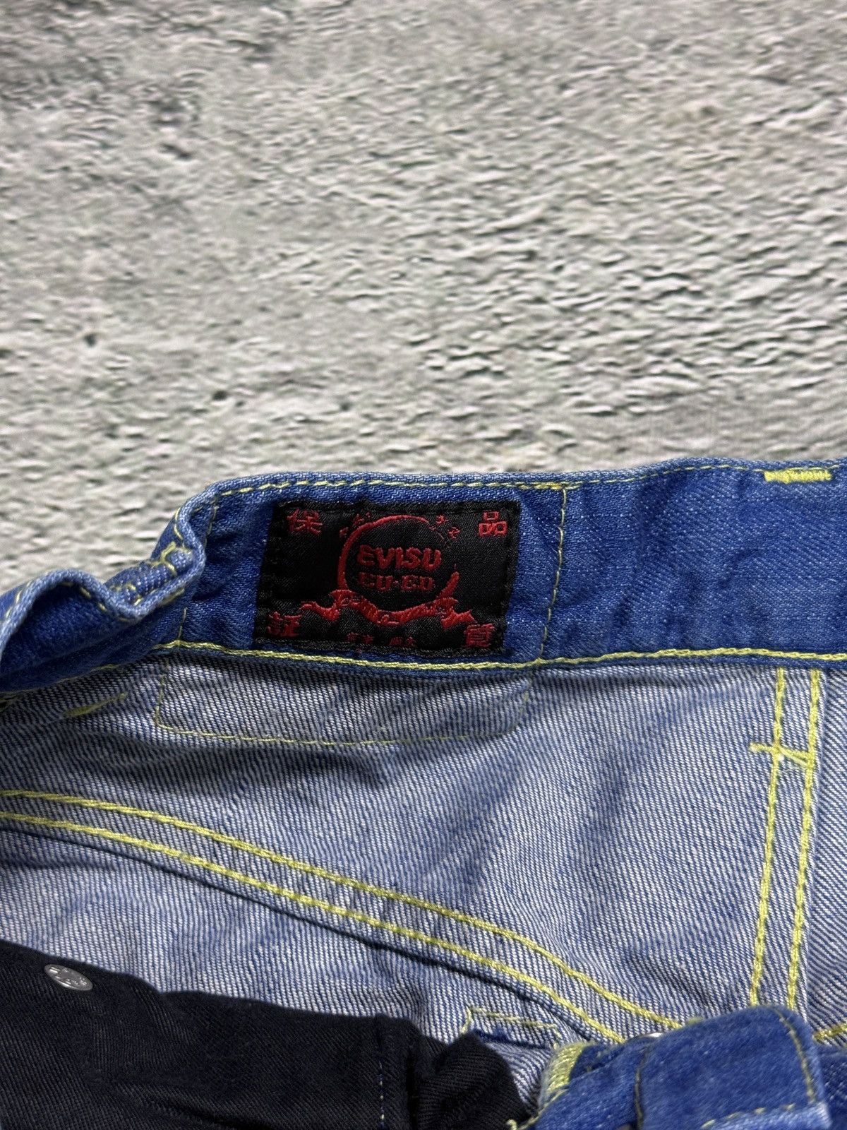 Evisu Evisu EU ED jeans vintage denim pants cargo baby blue Y2K Size 29" - 12 Thumbnail