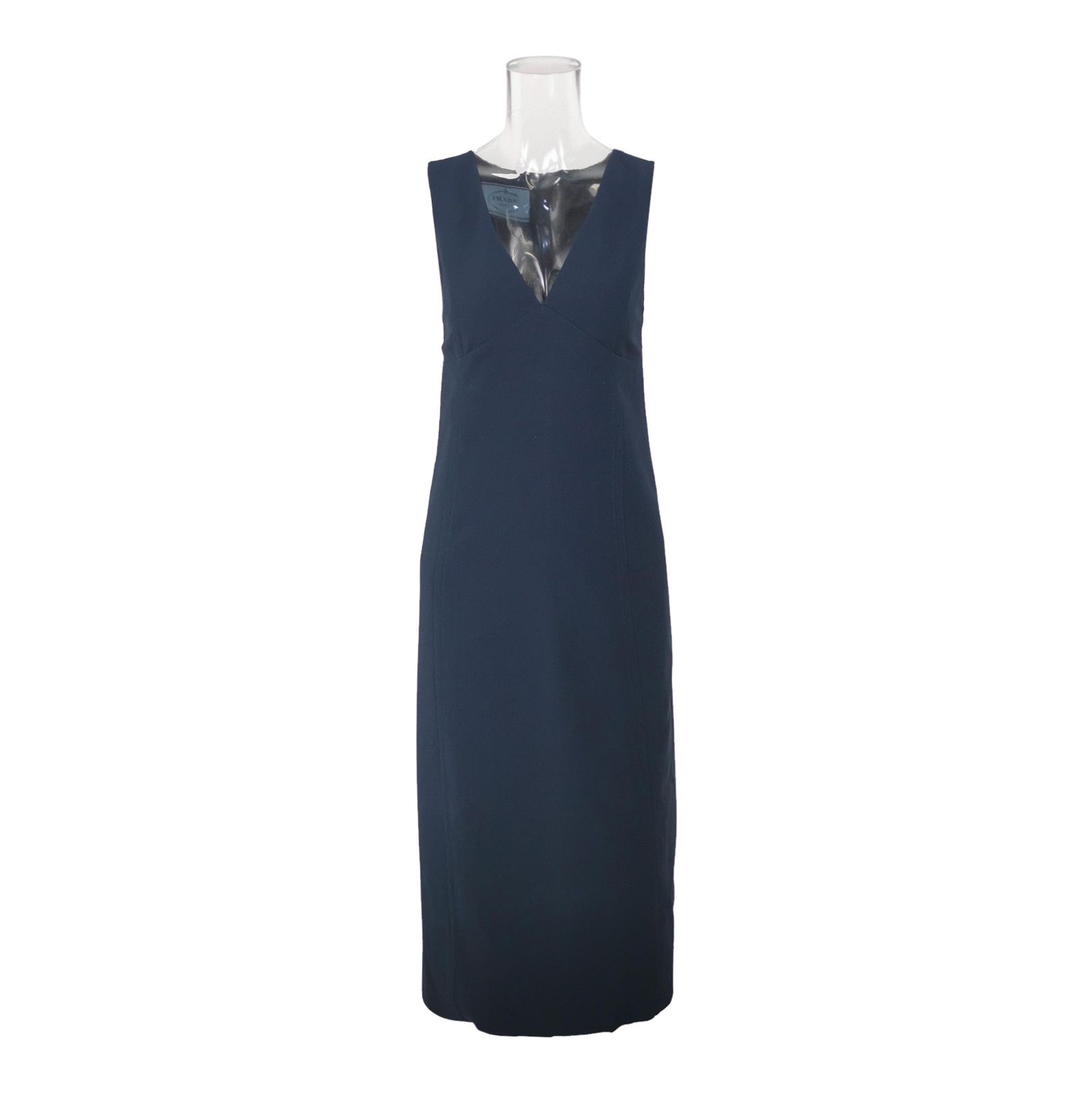 Prada Prada Sleeveless V-Neck Dress in Navy Blue - dmc Size S / US 4 / IT 40 - 1 Thumbnail