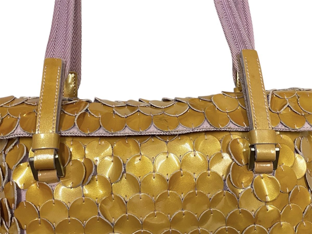 Prada Prada Gold Patent Paillet Leather Shoulder Bag Size ONE SIZE - 16 Thumbnail