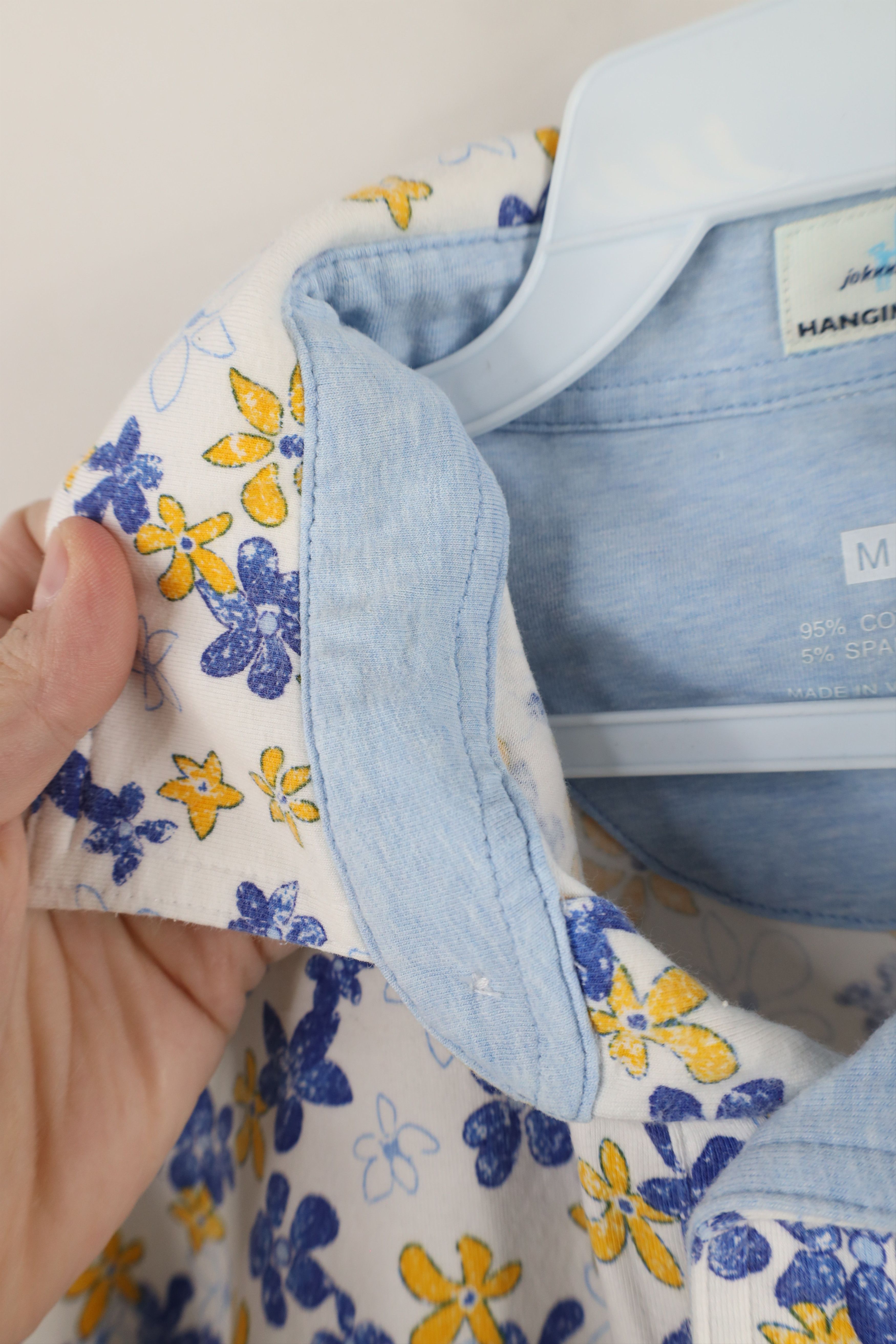 Vintage × johnnie-O Johnnie O Floral Flower All Over Print Stretch Polo Shirt Size US M / EU 48-50 / 2 - 7 Thumbnail