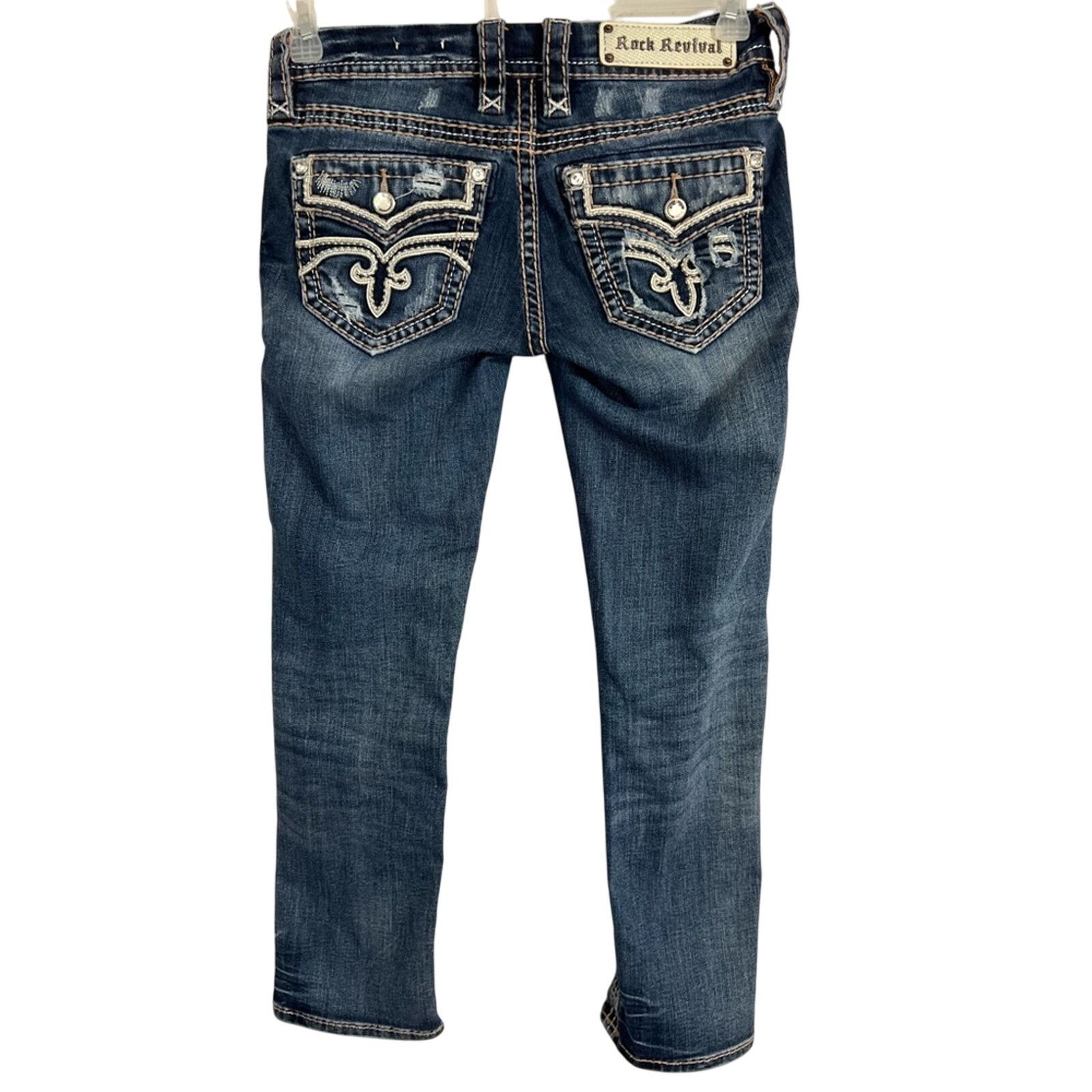 Rock Revival Rock Revival Jeans Sukara 26 Crop Inseam 25.5" Thick Stitch Size 26" / US 2 / IT 38 - 2 Thumbnail