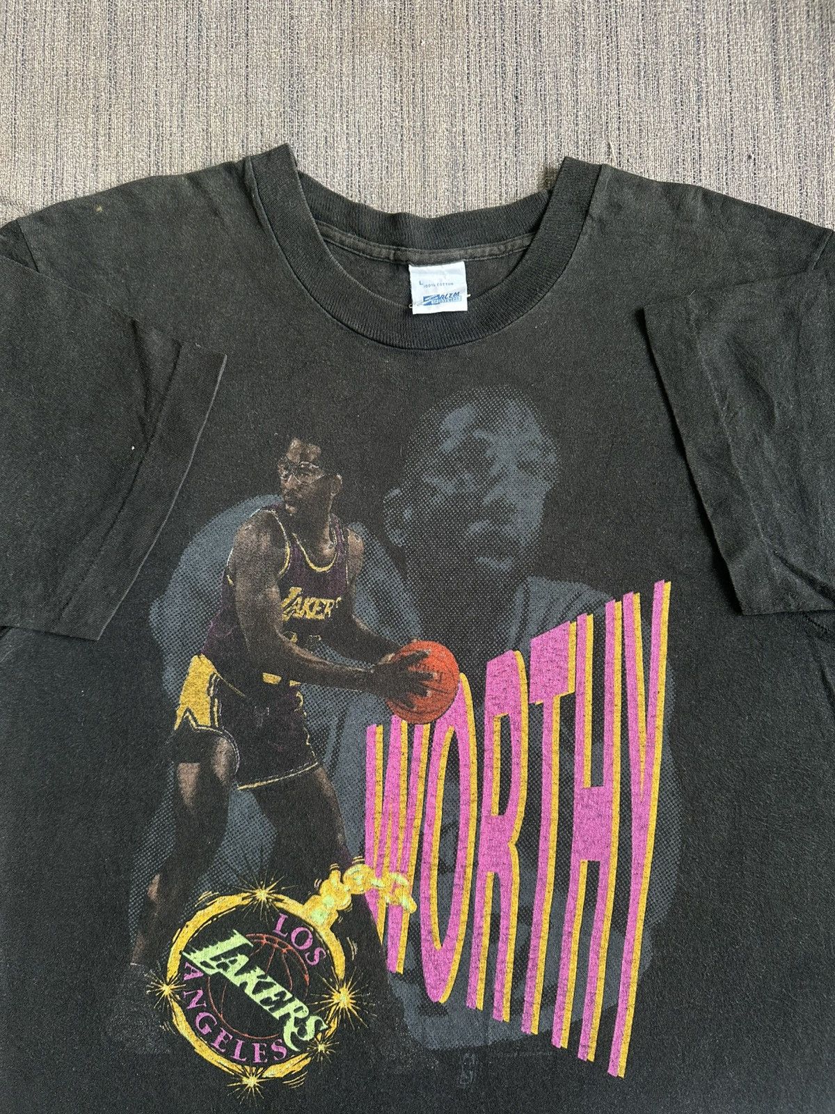 Vintage 90’s LA Lakers NBA James Worthy Rap Tees USA RARE