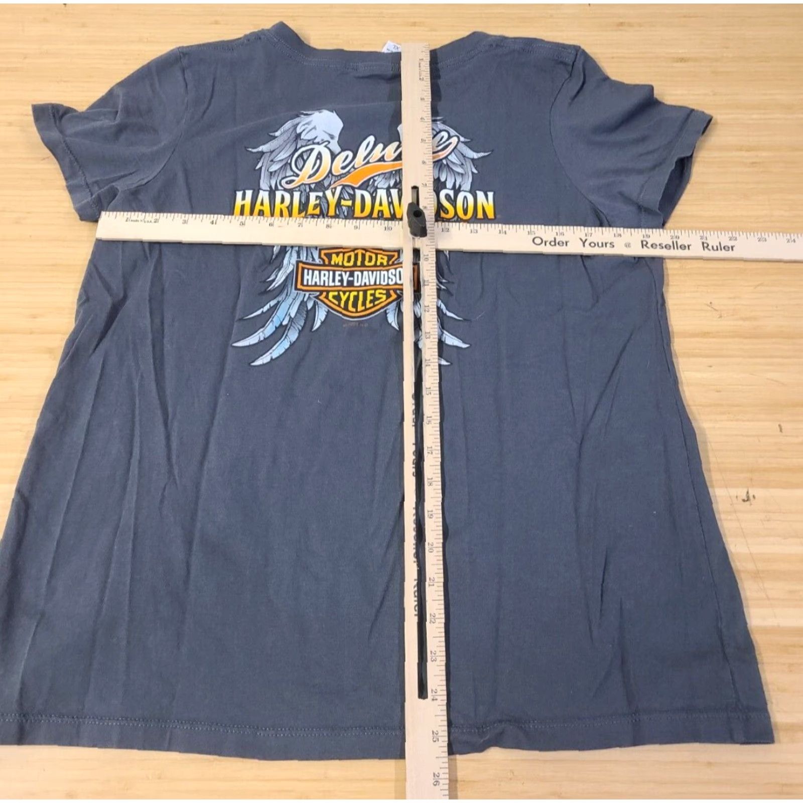 Harley Davidson Harley-Davidson Women V-Neck Shirt XL Gray graphic print Motorcycle Accessories Biker T-Shirt Casual Sleeve 100% Cotton United States Size XL / US 12-14 / IT 48-50 - 6 Thumbnail