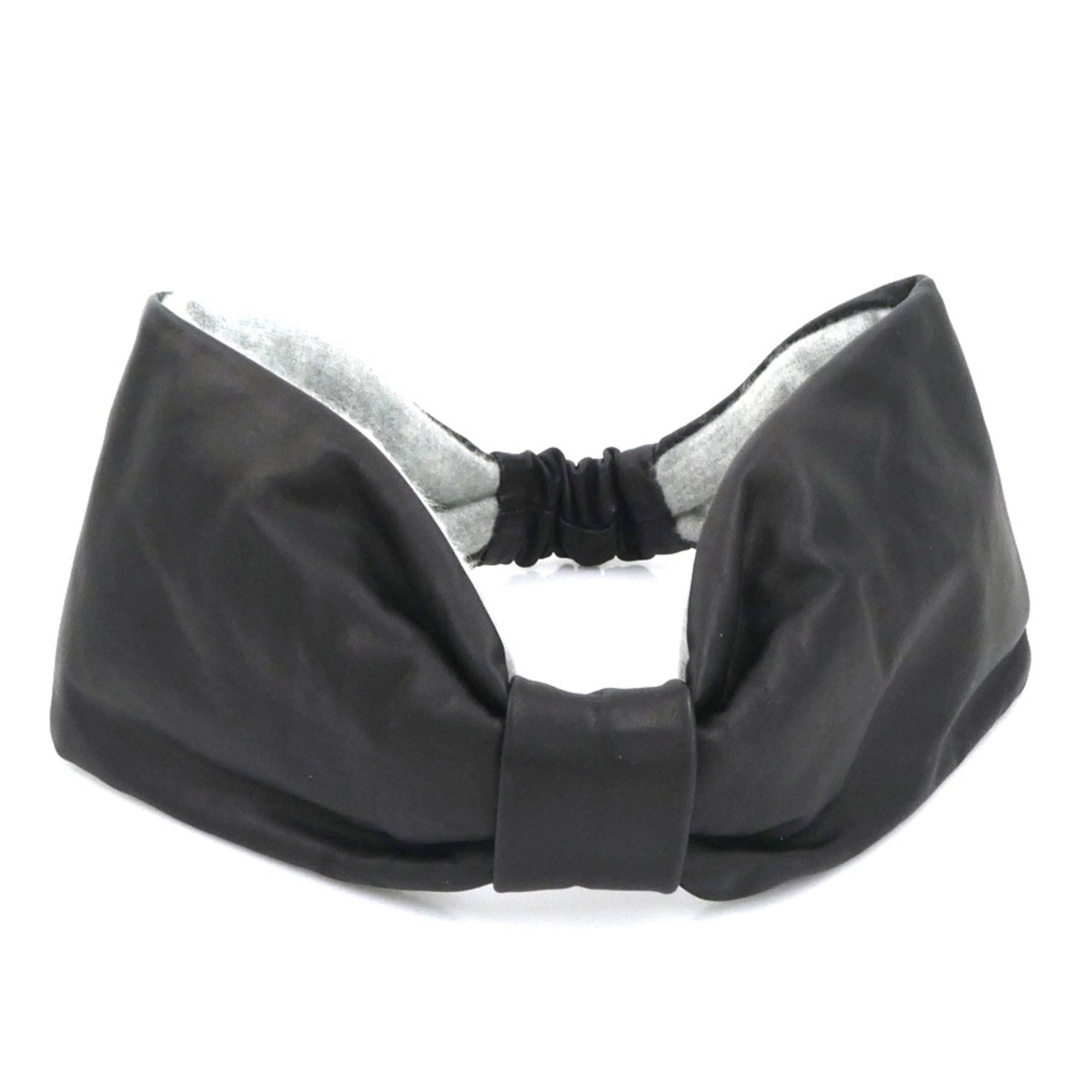 Hermes Hermes Hermès headband in calfskin cashmere, black and gray, women's, free shipping, e61504a Size ONE SIZE - 1 Thumbnail