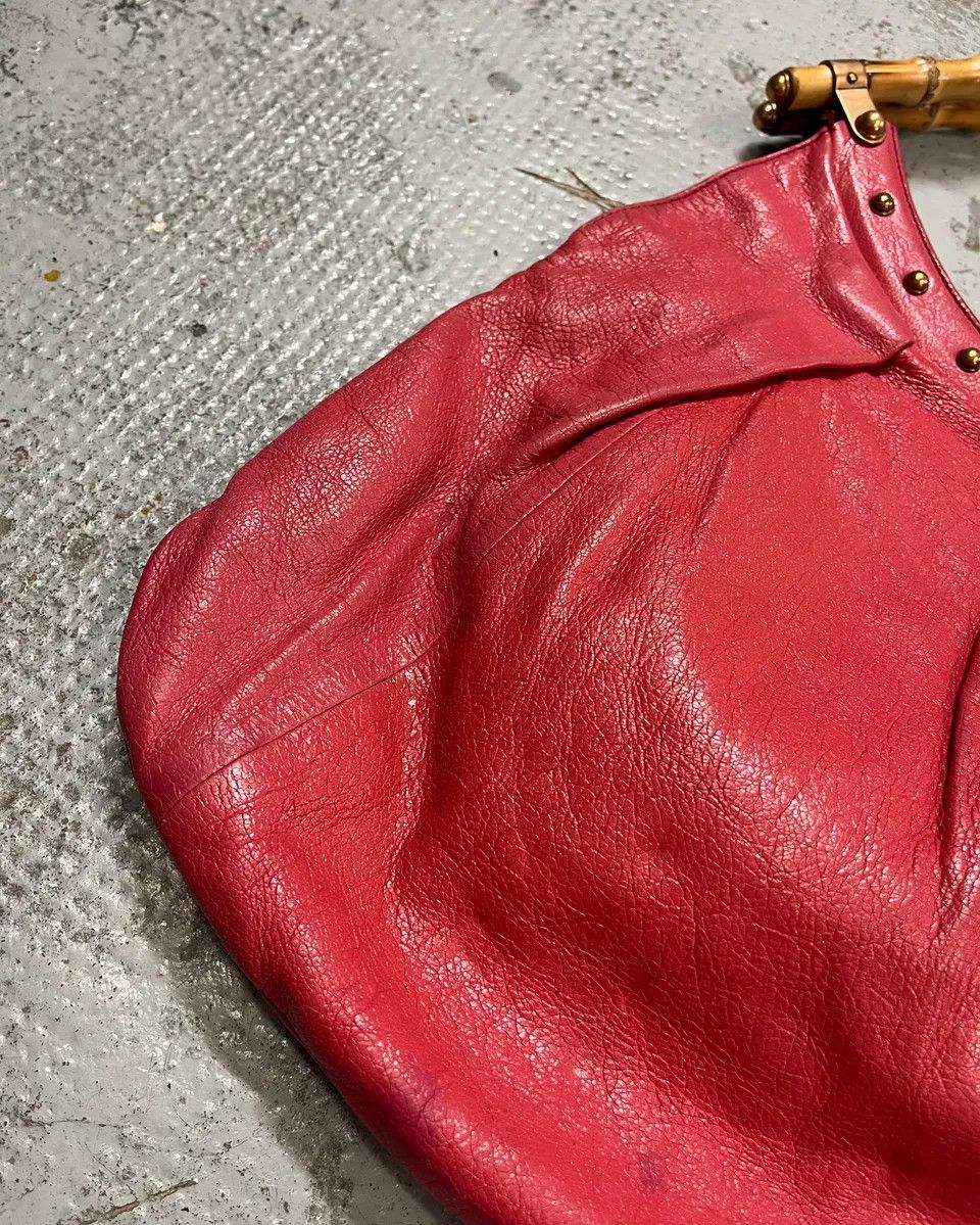 Gucci Gucci Pink Leather Bamboo Handle Shoulder Bag Size ONE SIZE - 6 Thumbnail