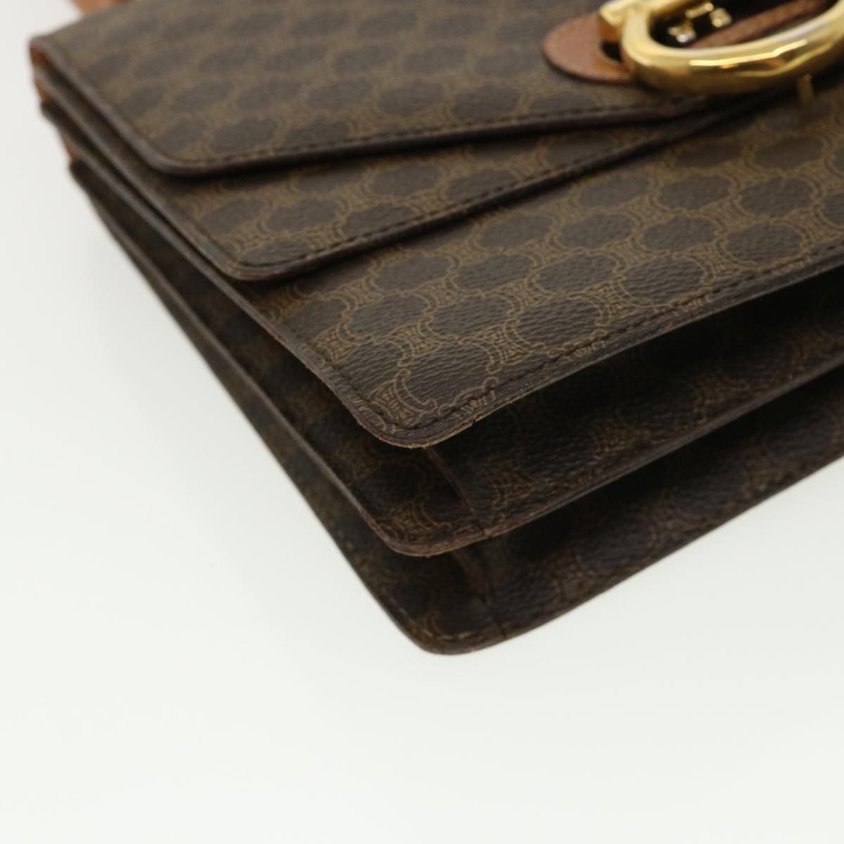 Celine CELINE Macadam Canvas Hand Bag Pvc Leather Brown Size ONE SIZE - 14 Thumbnail