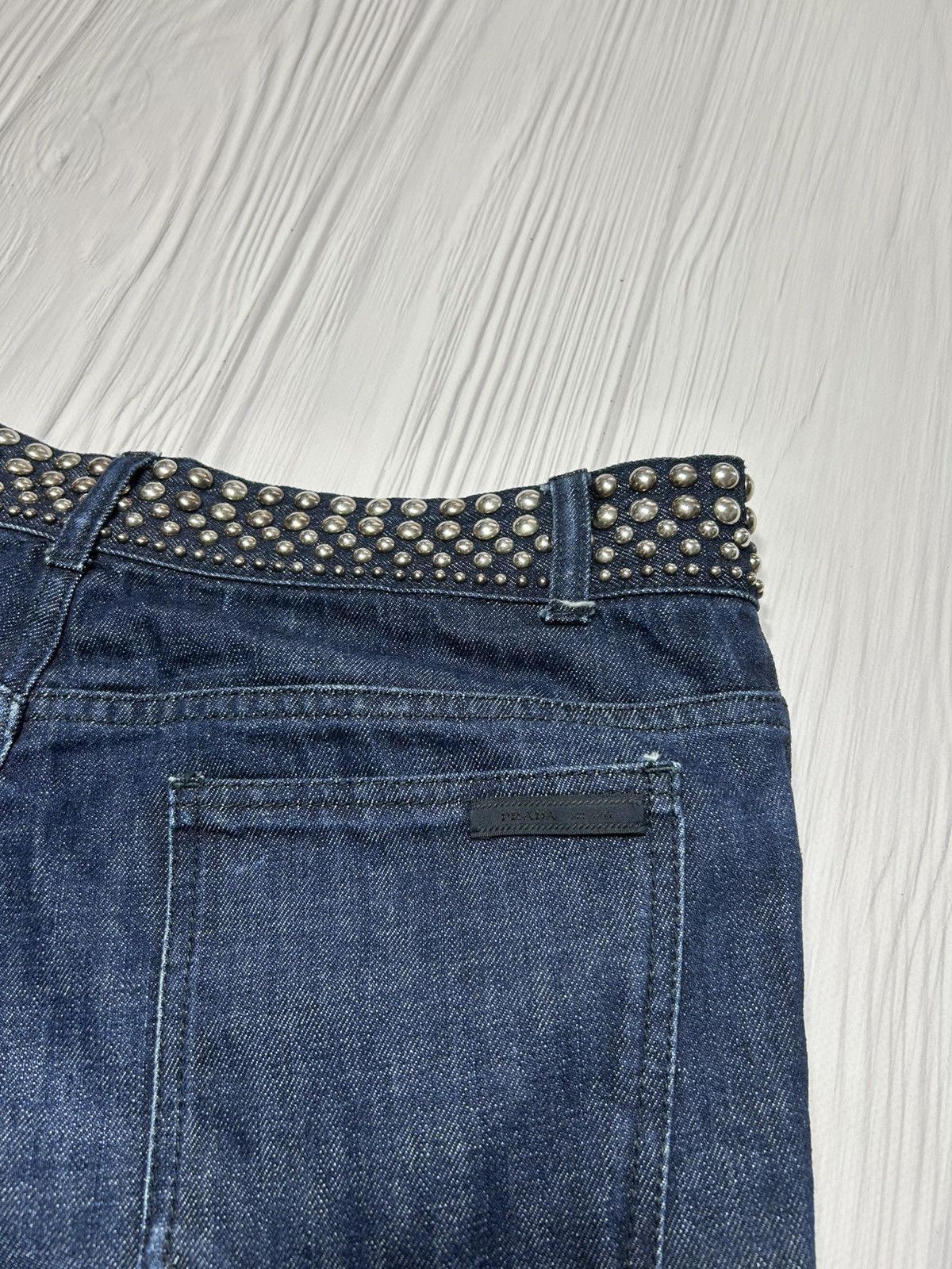 Prada Prada SS12 Studded Waistband Denim Pants Size 33 Size US 33 - 11 Thumbnail